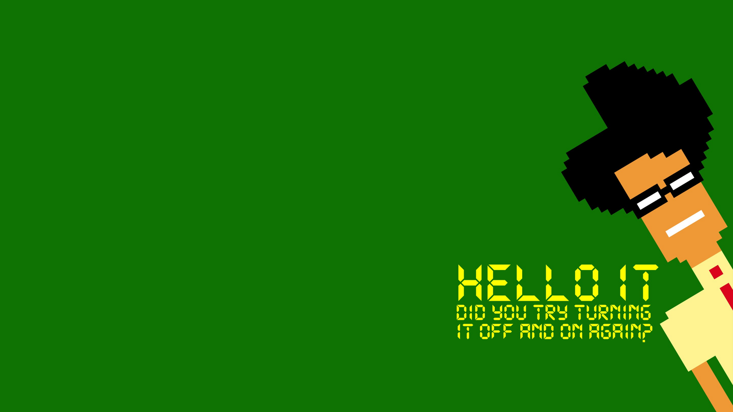 Download 2560x1440 It Crowd, Tv Series, 8 Bit, Minimalism, Movies Wallpaper