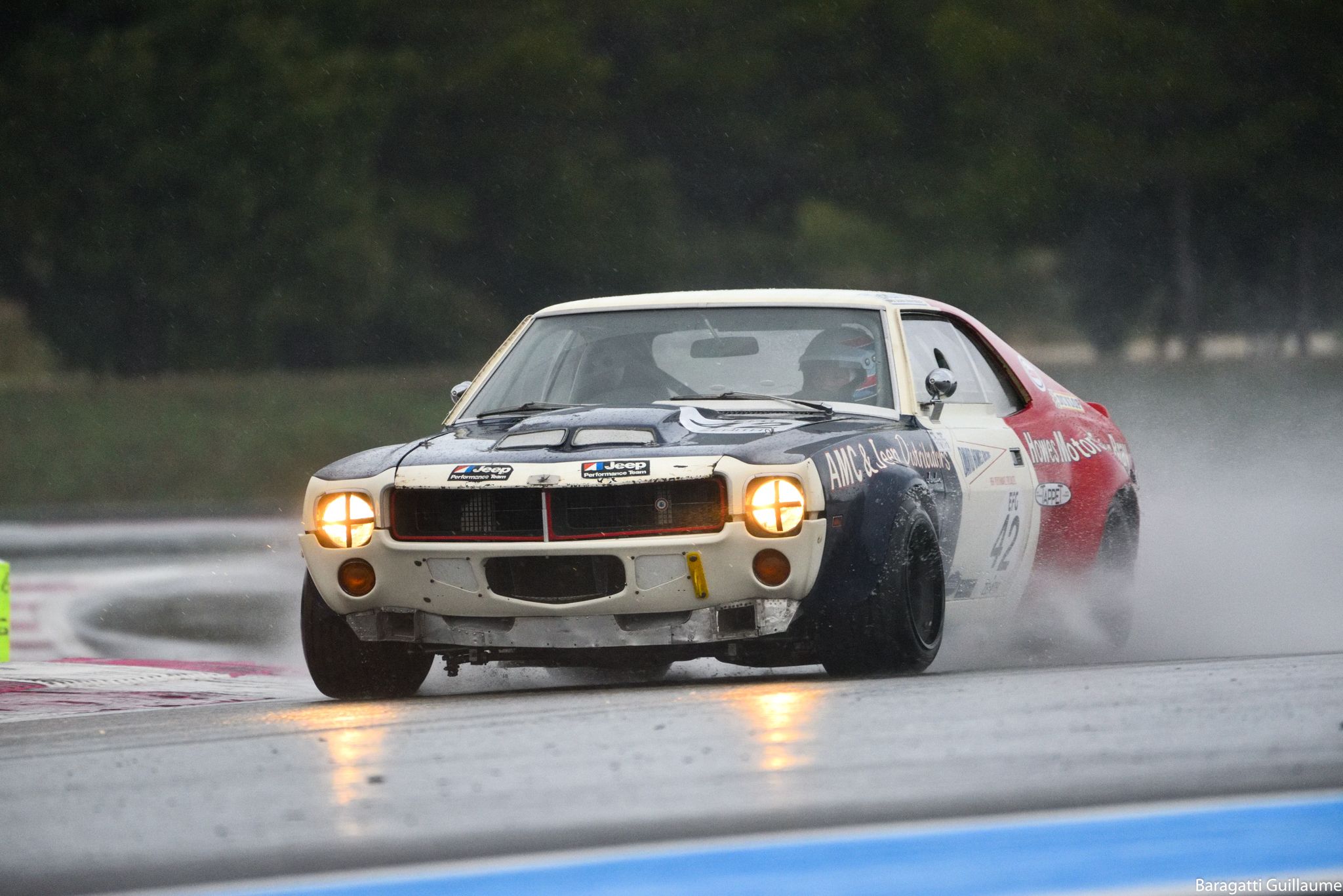 Wallpaper, amc javelin, race cars, classic car, wet, historic 2048x1367