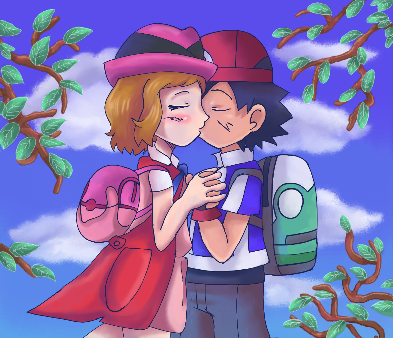 Pokemon Ash Ketchum Kiss