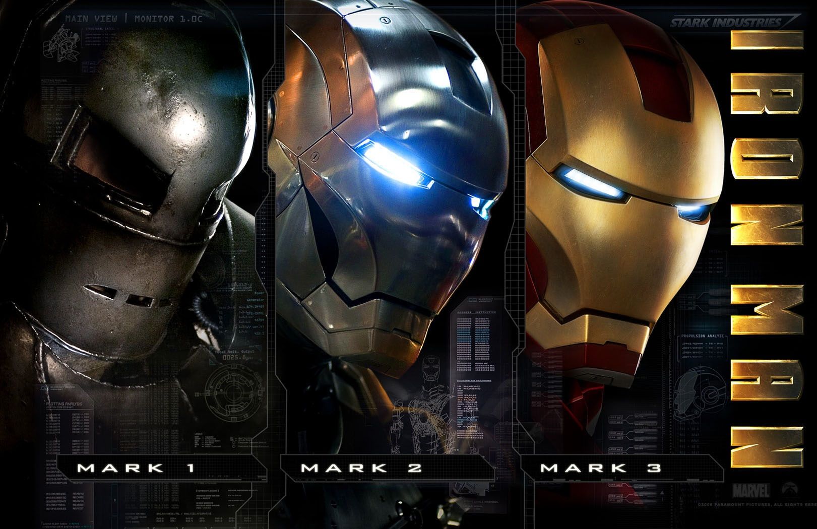 Iron Man Mark 1 Mark 2 Mark 3 Wallpaperx1050