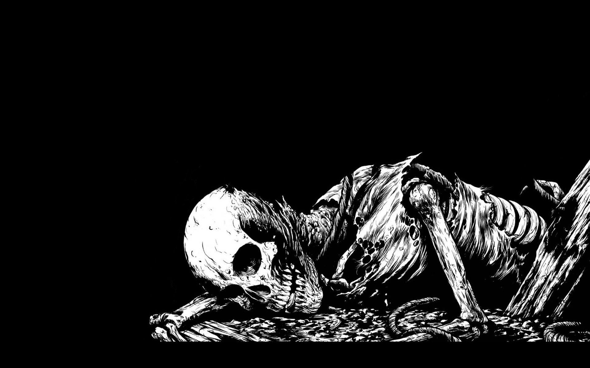 black and white skeletons corpse 1920x1200 wallpapers High Quality Wallpape...