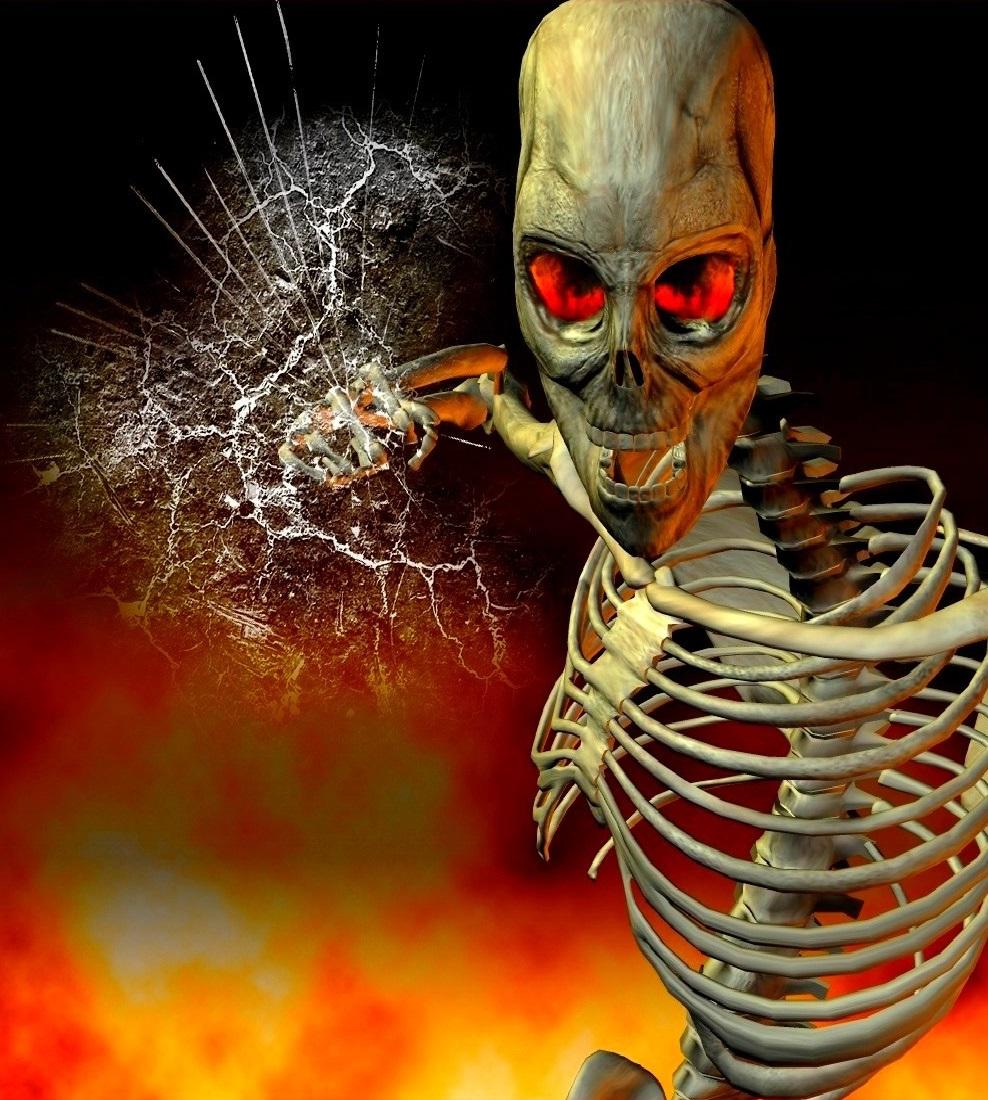 Skeletal Skull Wallpaper for Android