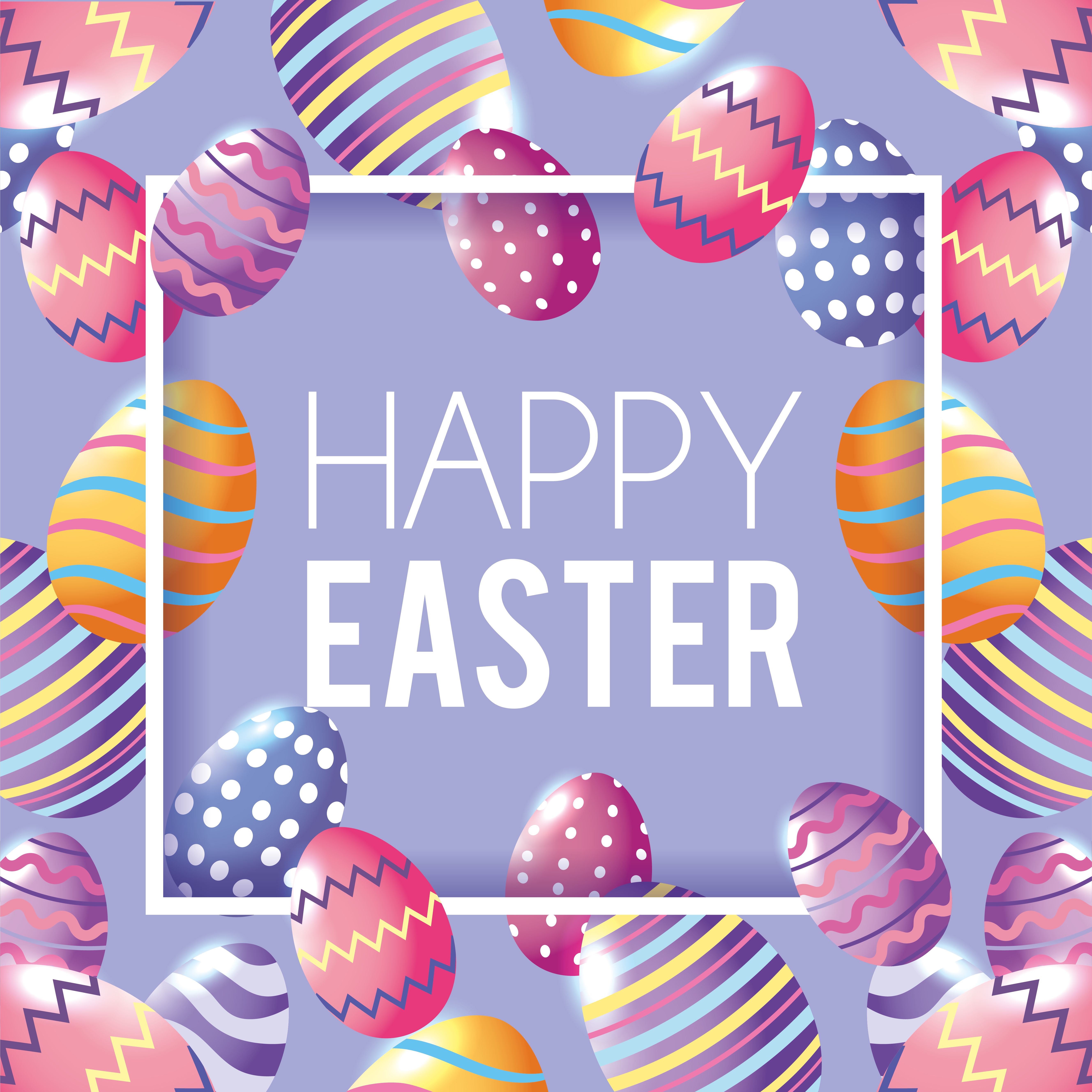 Happy Easter with easter eggs decoration background 690972 Free Vectors, Clipart Graphics & Vector Art