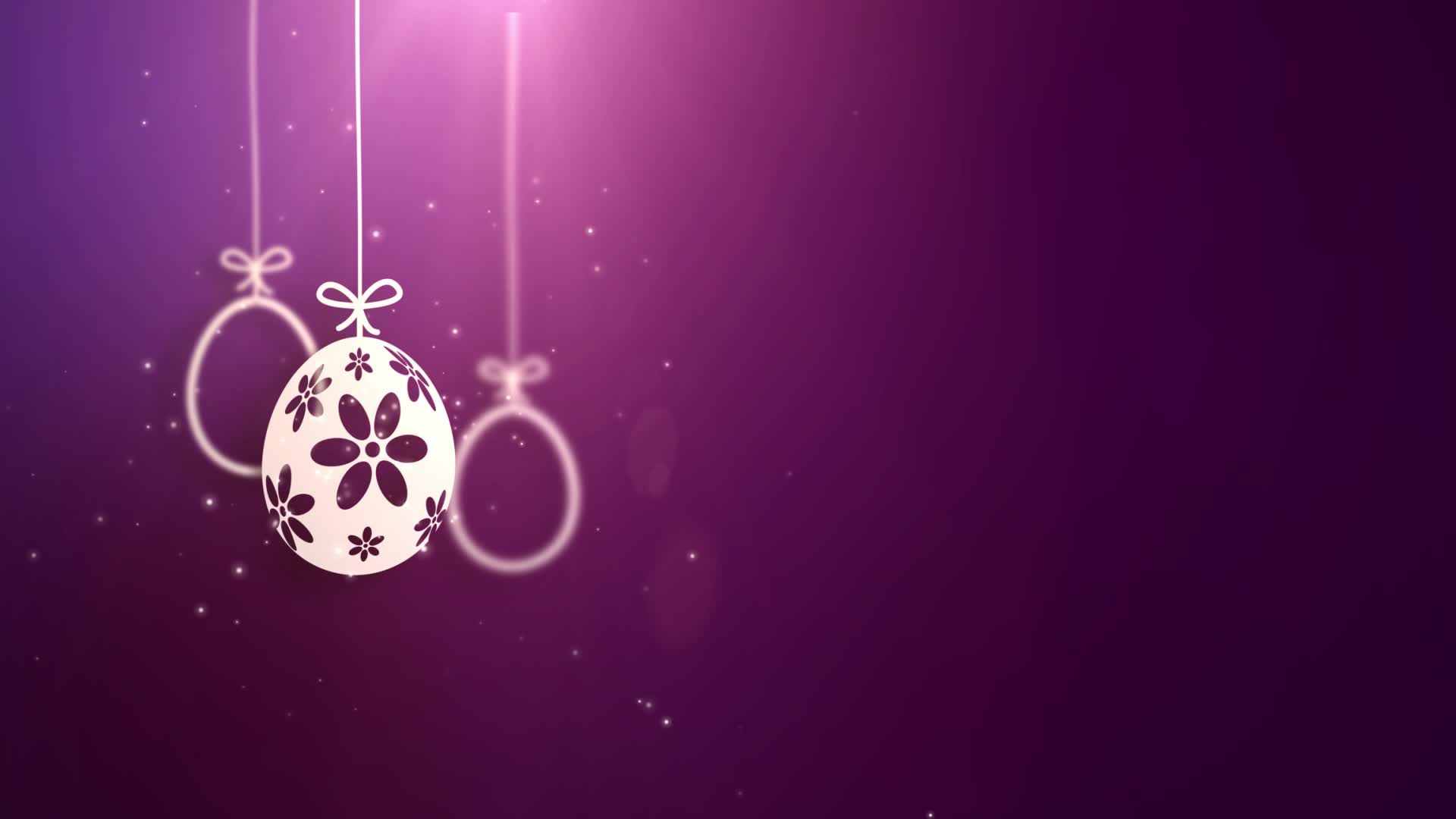 Happy Easter Paper Hanging Easter eggs animated with purple background. HD Video Clips & Stock Video Footage