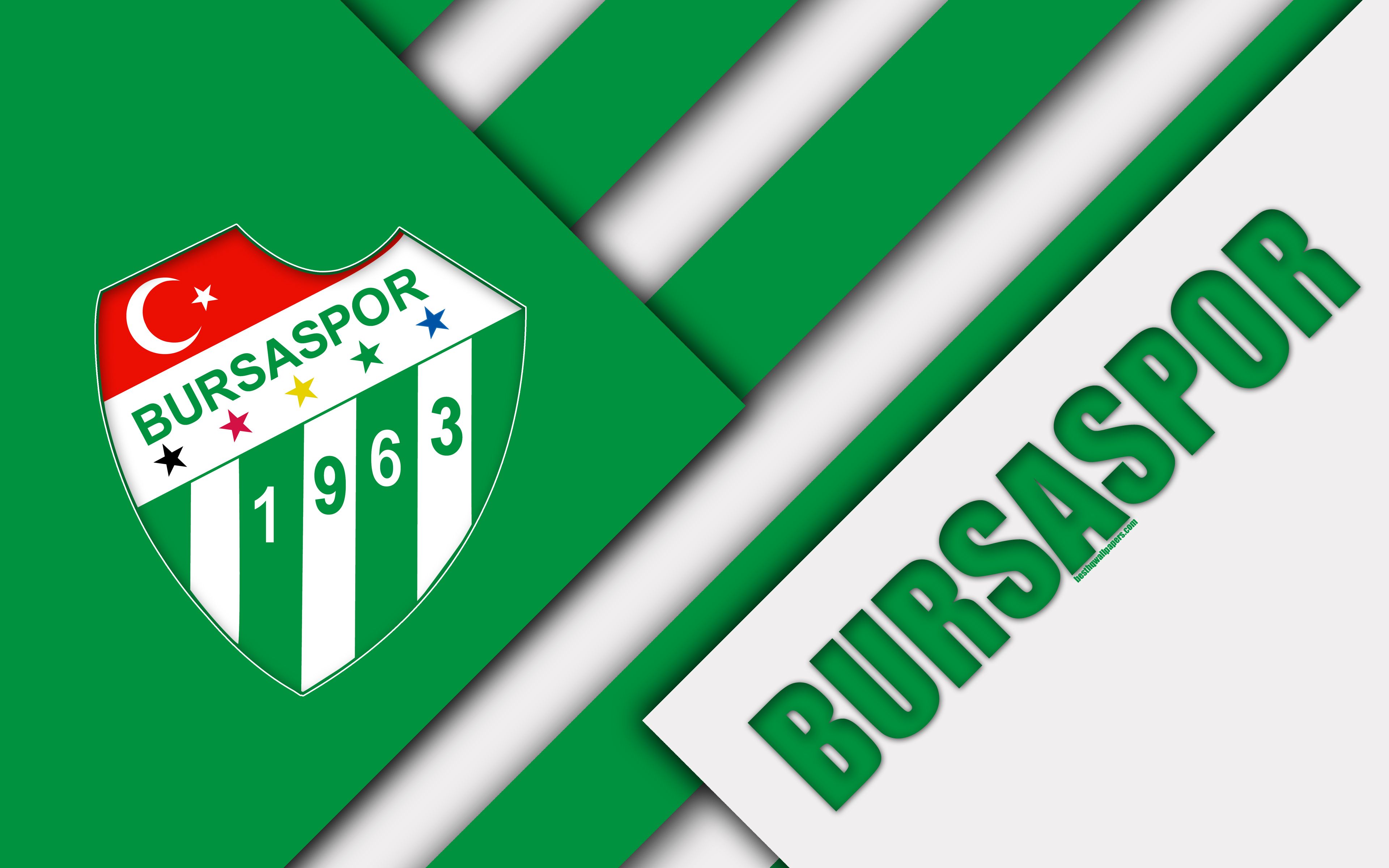 Bursaspor Fc, Emblem, 4k, Material Design, Turkish