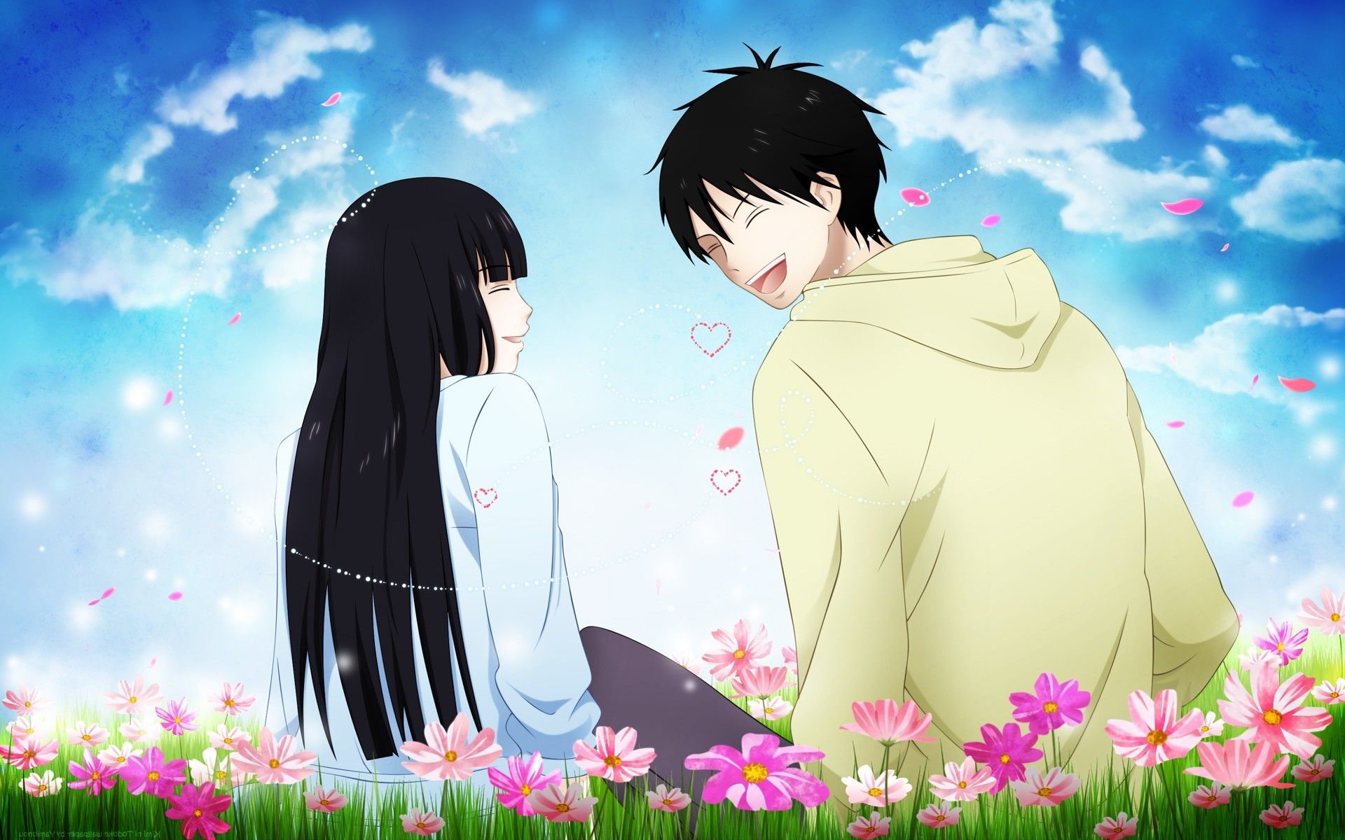 kimi ni todoke kazehaya shouta kuronuma sawako flowers anime anime boys anime girls love wallpaper