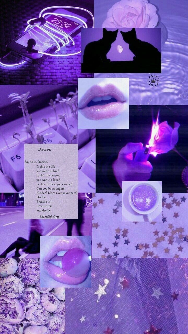 Dark Purple Aesthetic Wallpaper Collage