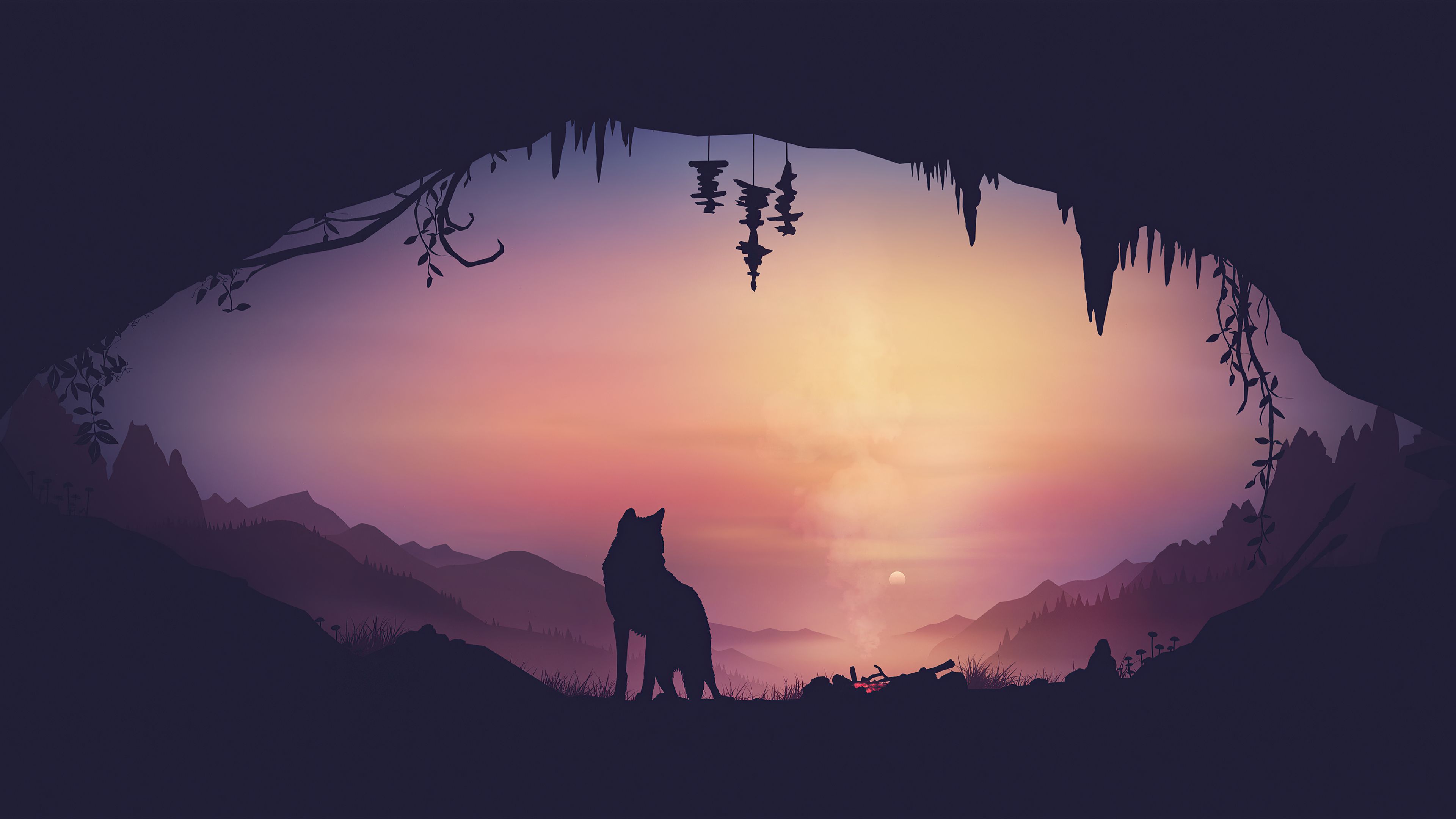 Wolf Silhouette 4K wallpaper  Wolf silhouette, Desktop wallpaper art,  Digital painting