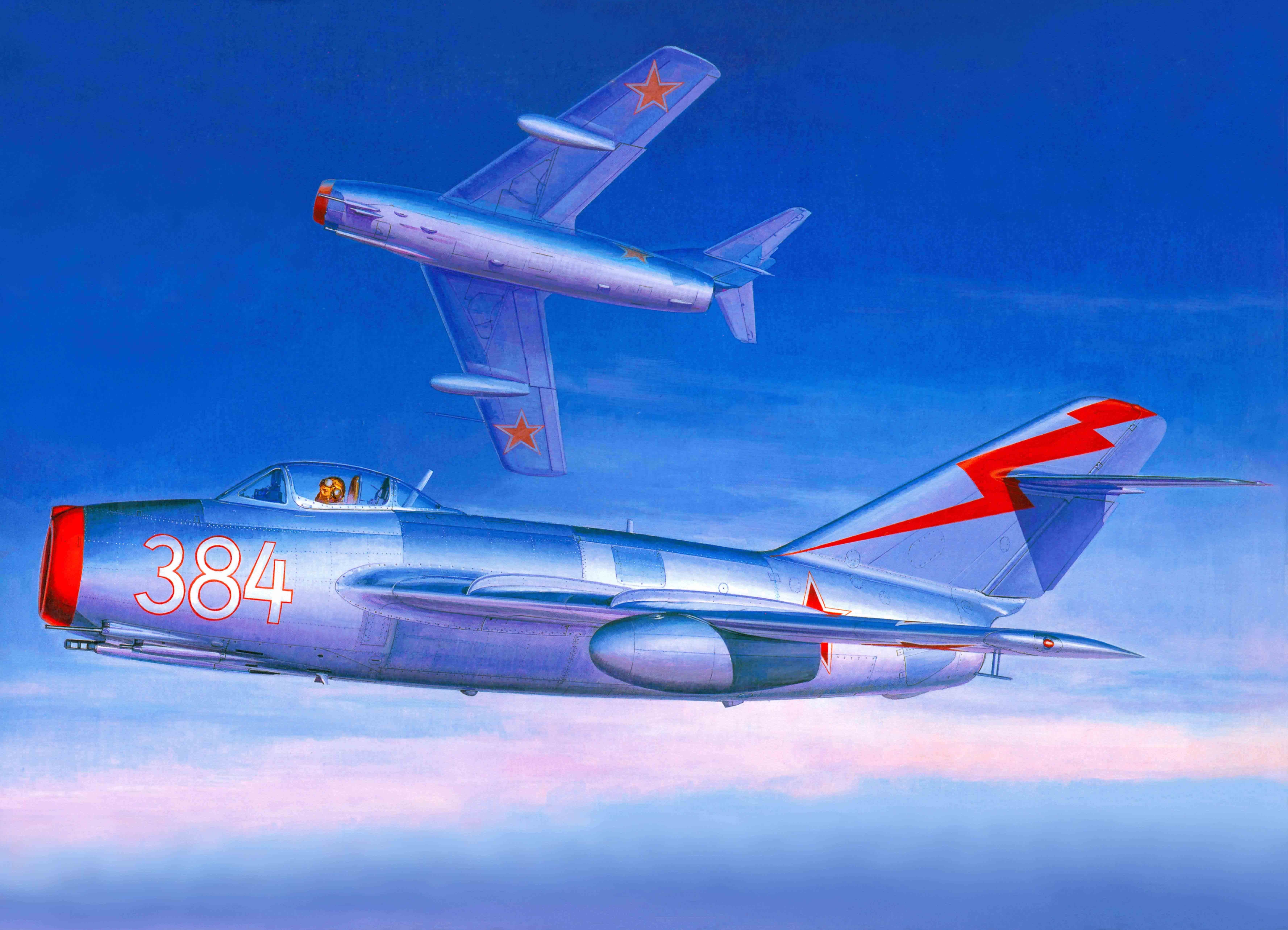 Mig 15s. Gray And Blue 384 Fighter Plane Wallpaper The Plane #fighter #art #combat #BBC #jet The World #c. Fighter Planes, Aviation Art, Russian Military Aircraft