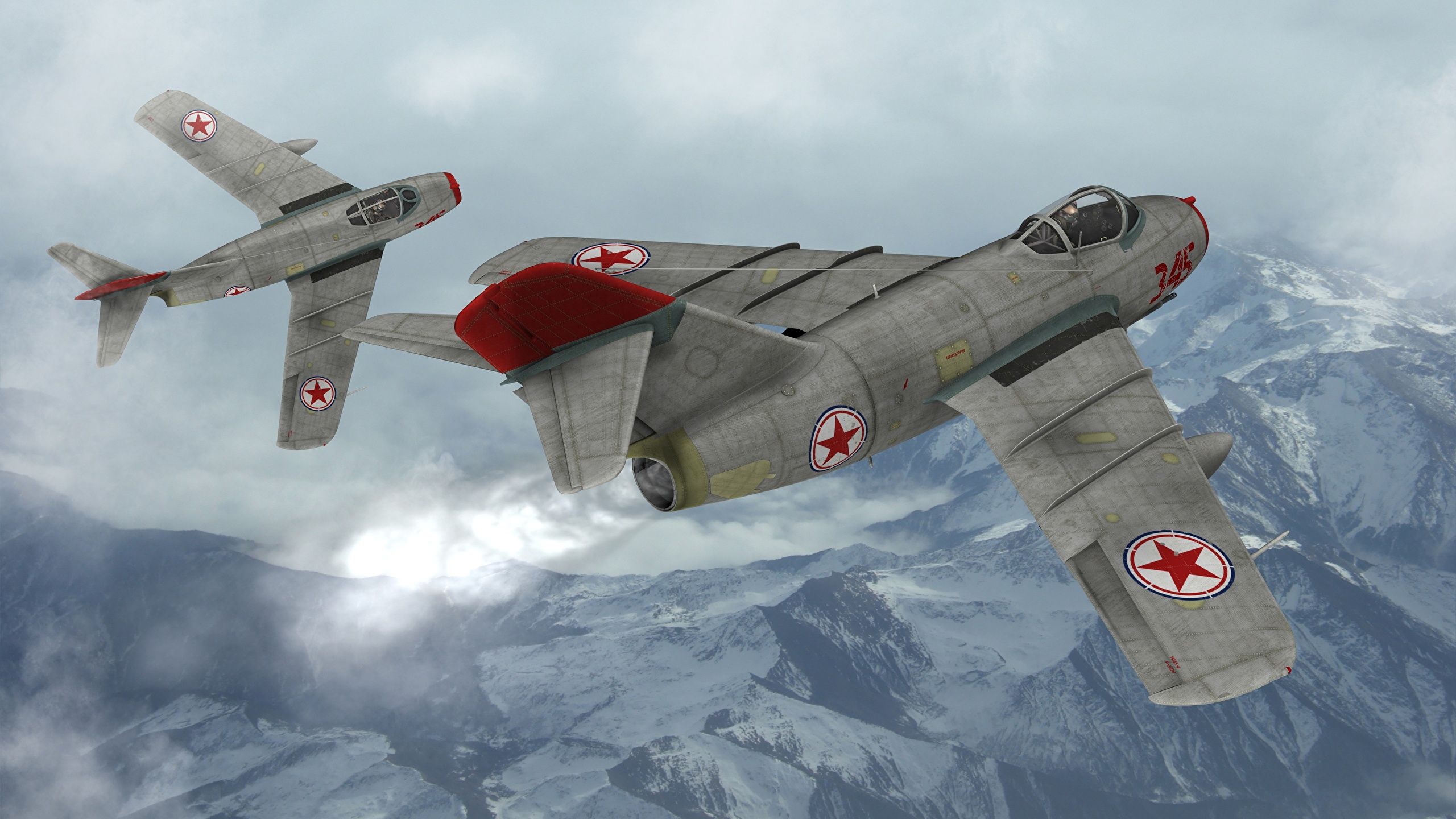Picture Fighter Airplane Airplane MIG 15 2 3D Graphics 2560x1440