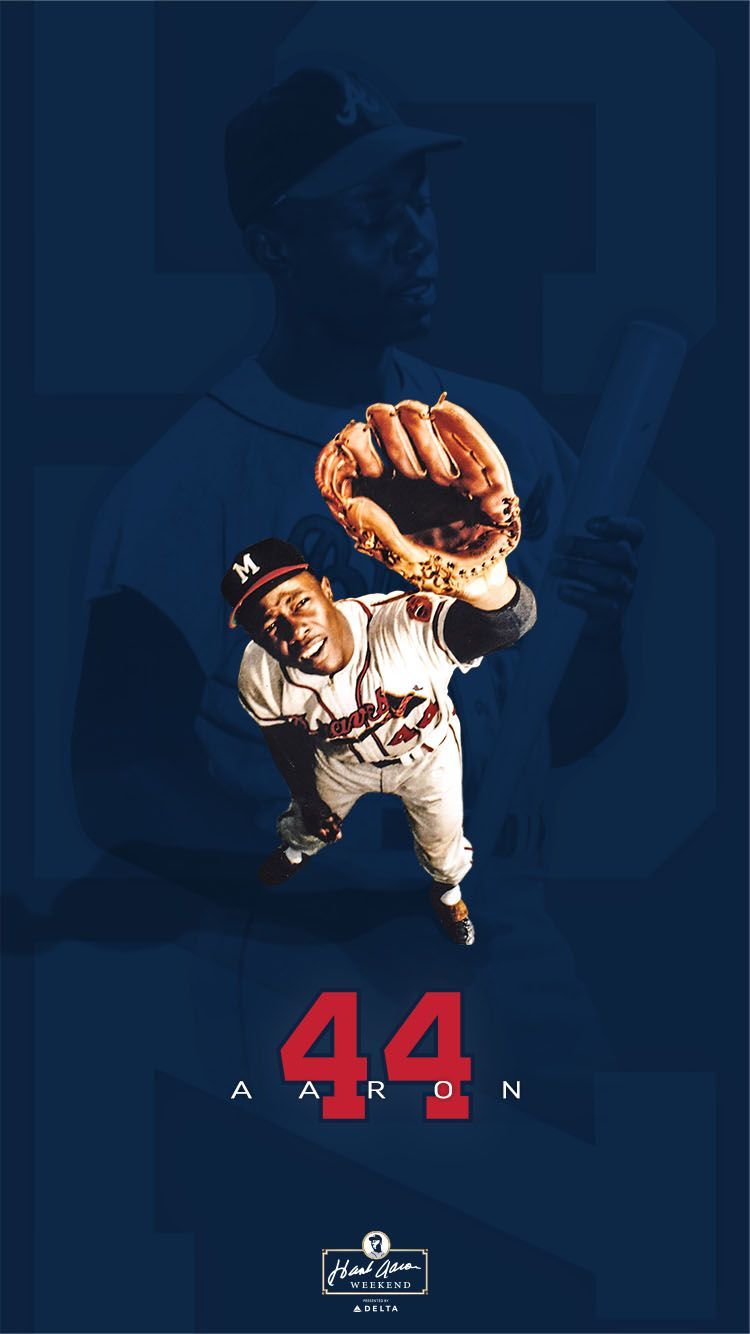 Hank Aaron iPhone Wallpaper. Atlanta braves wallpaper, Brave wallpaper, Braves baseball