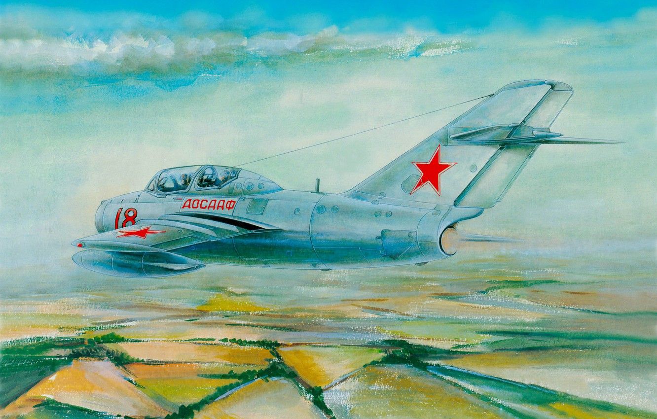 Wallpaper Figure, fighter, Flight, Nose, ART, The MiG- Fagot, Mikoyan, Gurevich image for desktop, section авиация