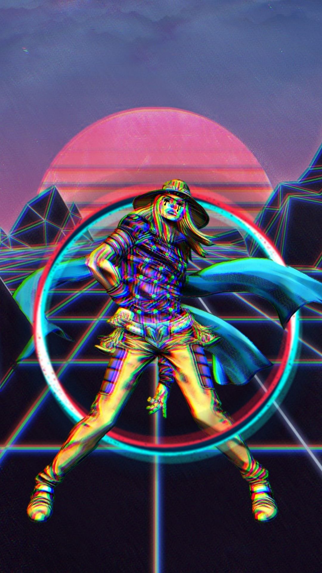 Gyro Zeppeli Vapowave Wallpaper 1