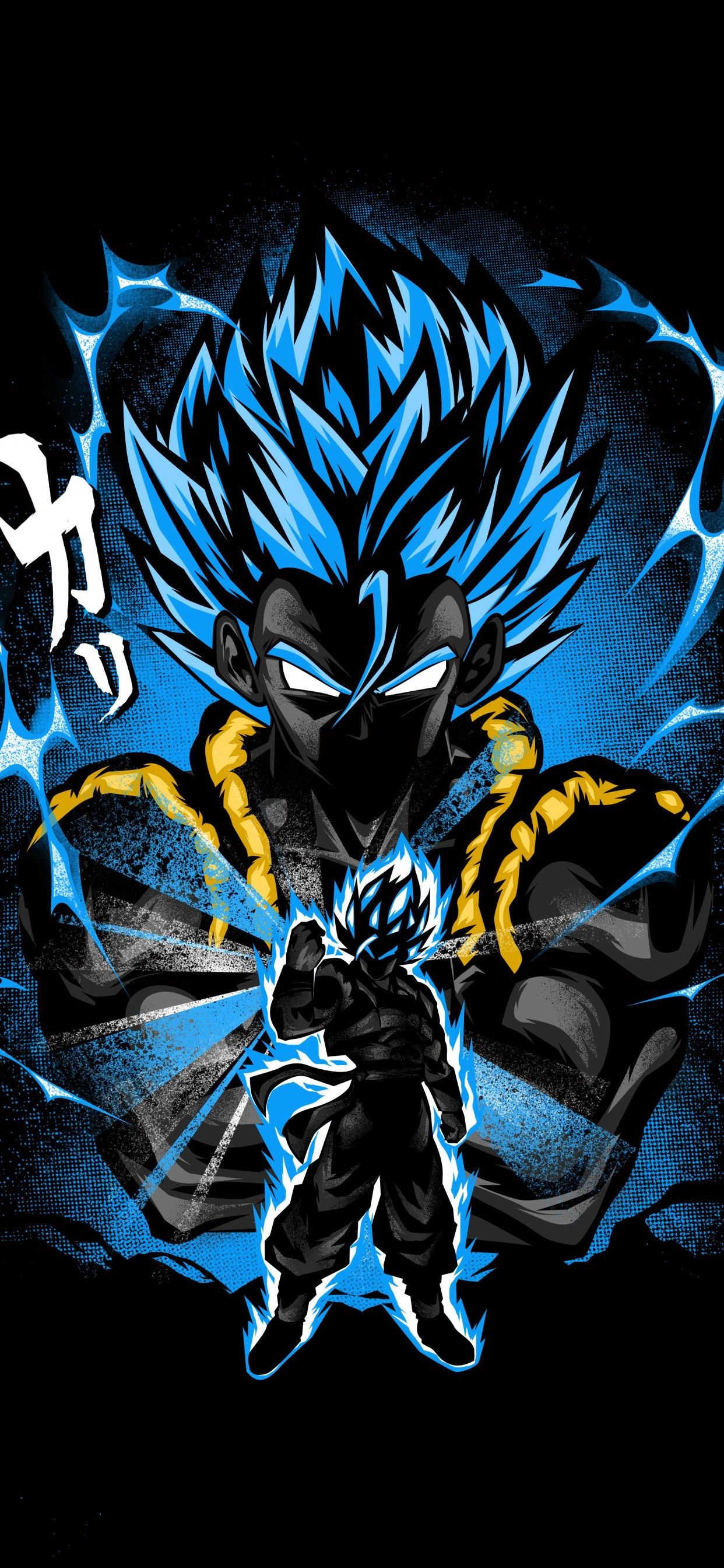 Goku 4K Wallpaper, Fusion attack, Dragon Ball Z, Anime series, Black background, AMOLED, 5K, Graphics CGI