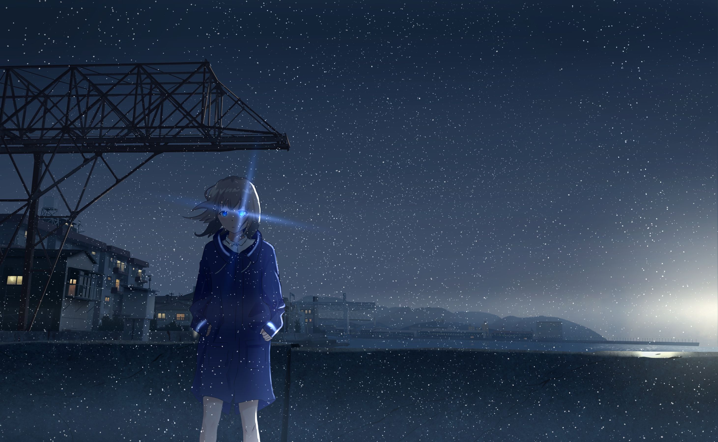 Starry Night Anime Background