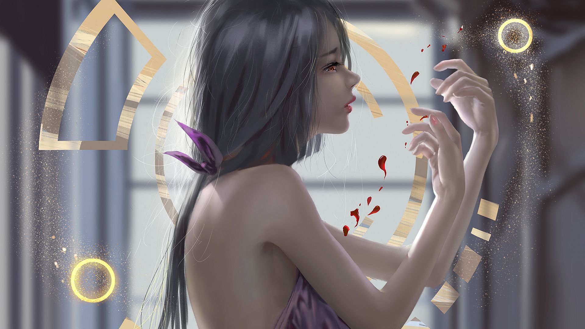 Anime Girl Red Eyes Laptop Full HD 1080P HD 4k Wallpaper, Image, Background, Photo and Picture