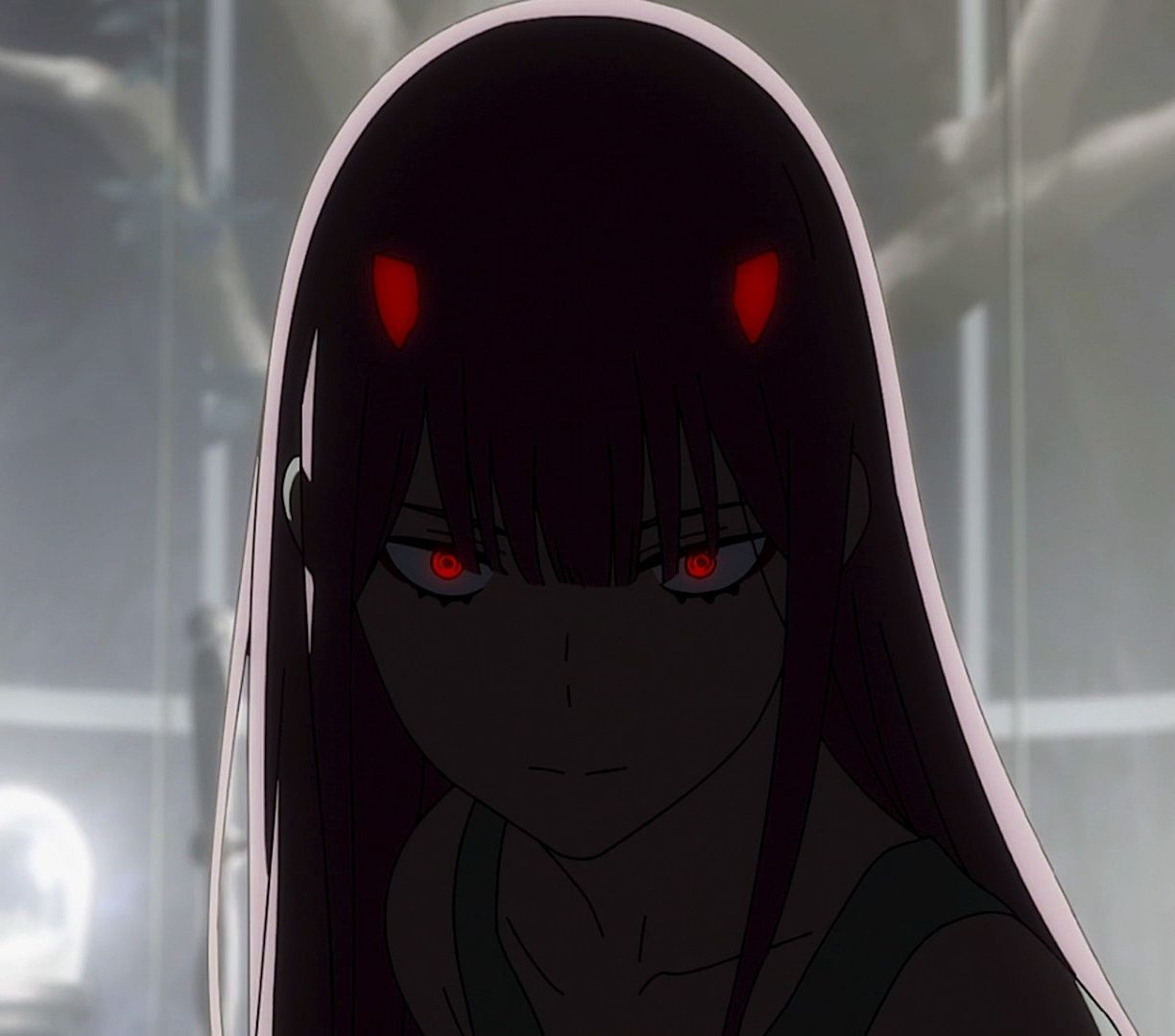 Dark, Red Eyes, Zero Two, Anime Girl, Wallpaper Dark Red Eyes