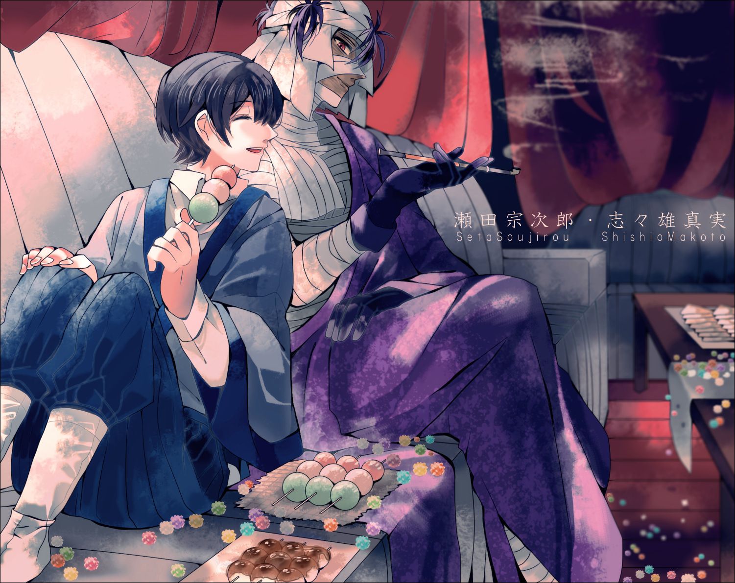 Wallpaper, Rurouni Kenshin, anime boys, Shishio Makoto, Seta Soujirou 1501x1191