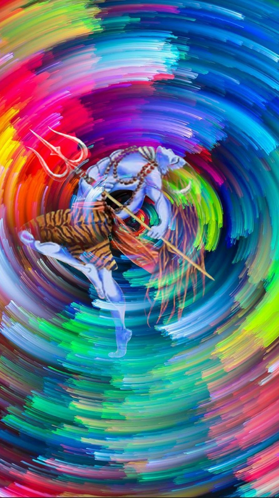 Lord Shiva as Nataraj in colourful Holi wallpaper in creative art painting. Creative art, Lord shiva, Art