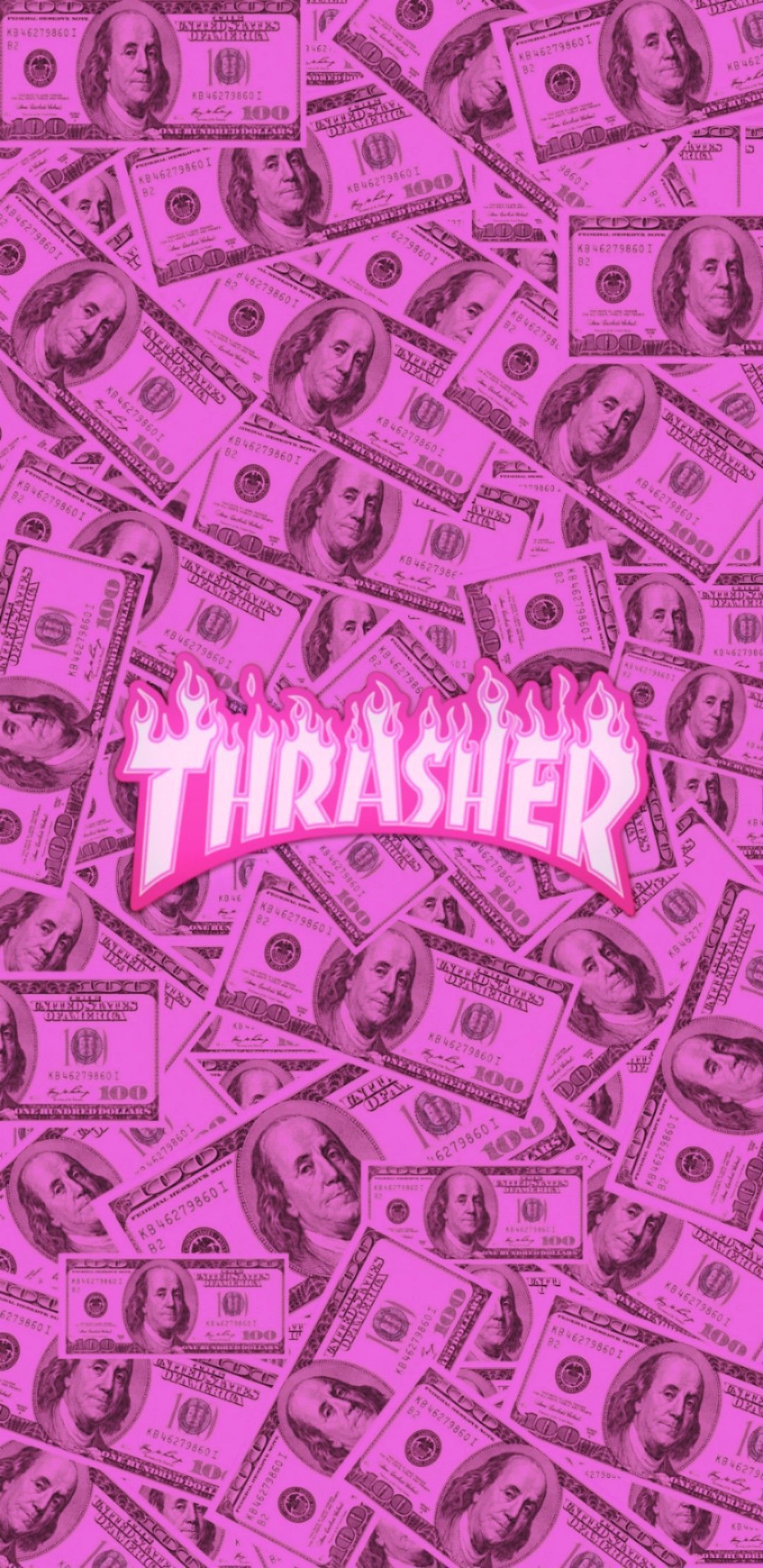 pink #money #thrasher #background #wallpaper #tumblr #dinheiro #rosa #logo #backgro. Pink wallpaper iphone, iPhone wallpaper tumblr aesthetic, Photo wall collage