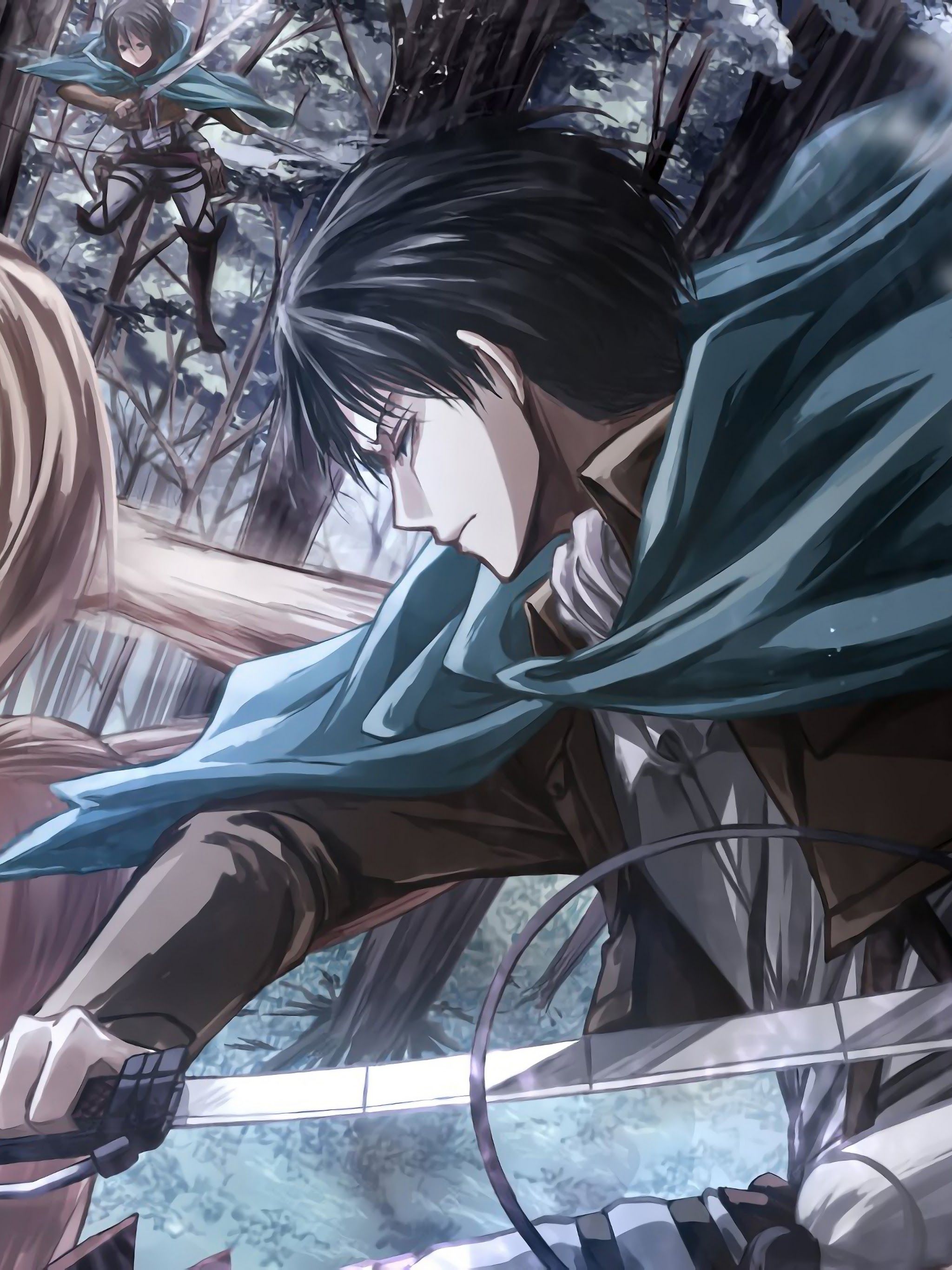 Levi vs. Female Titan Attack on Titan 4K Wallpaper