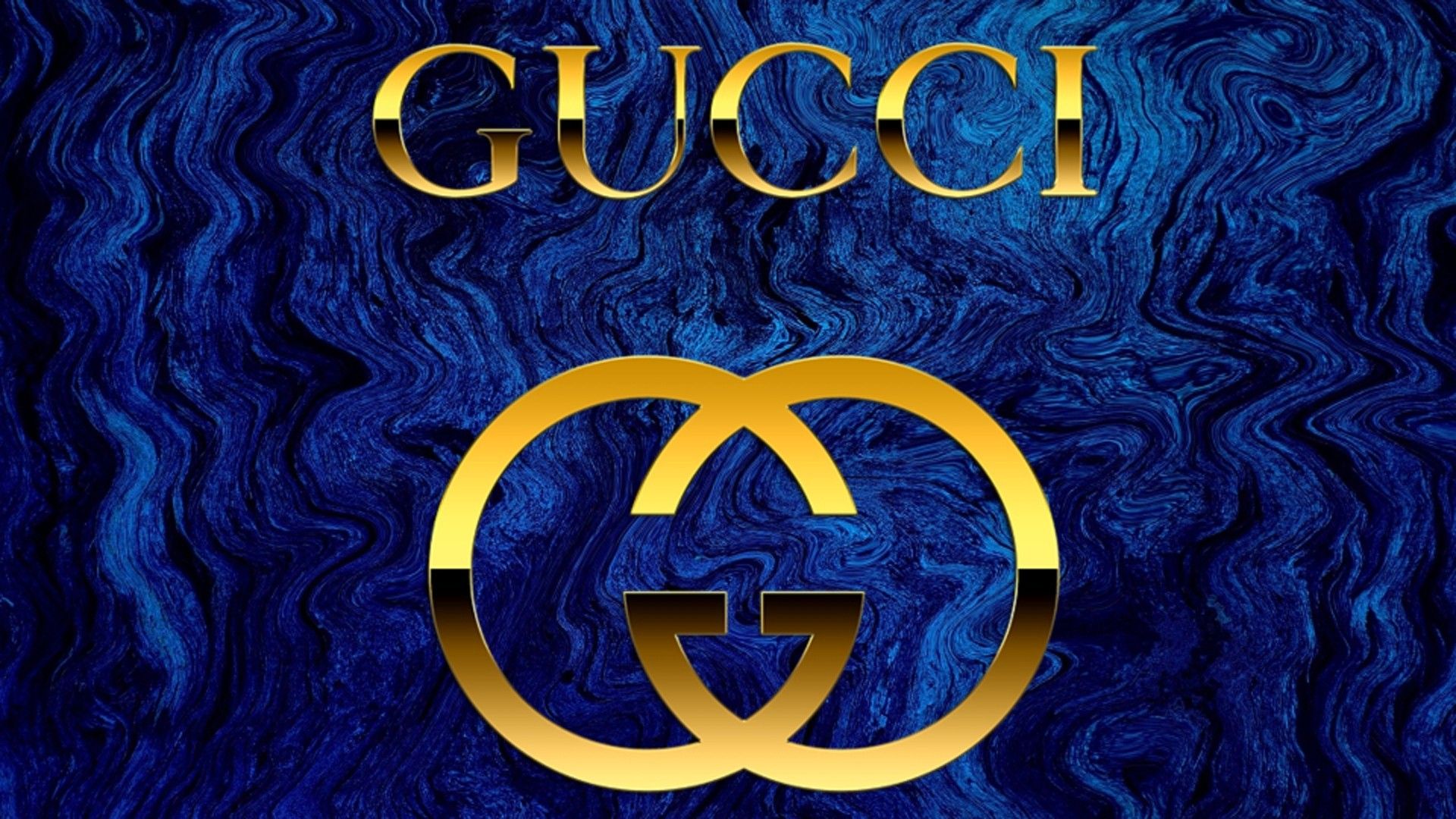 Gucci Word With Logo In Blue Background HD Gucci Wallpaper