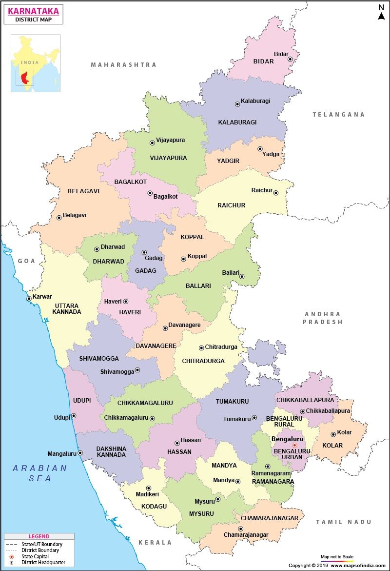 Show Karnataka in India Map