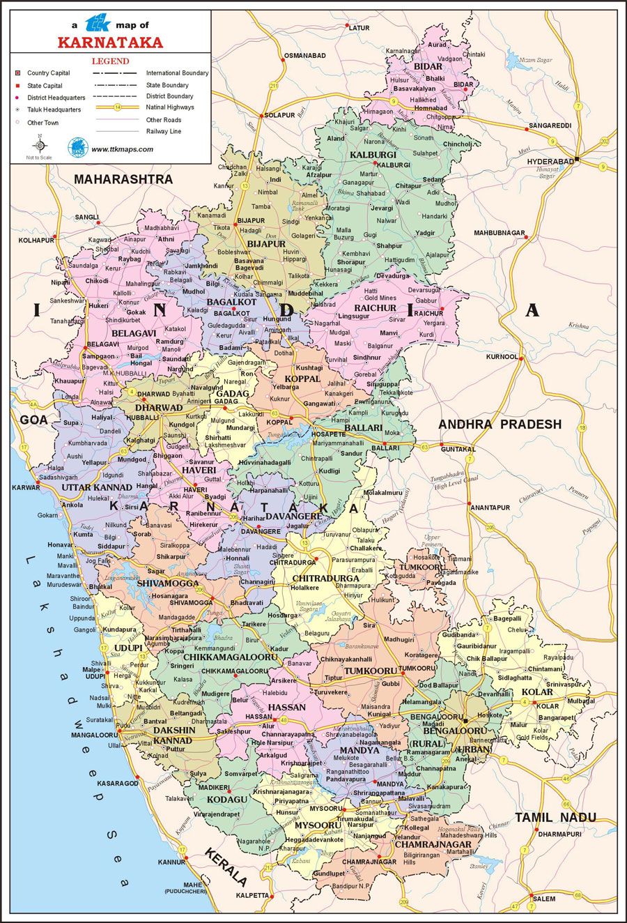 Jungle Maps: Map Of Karnataka And Kerala
