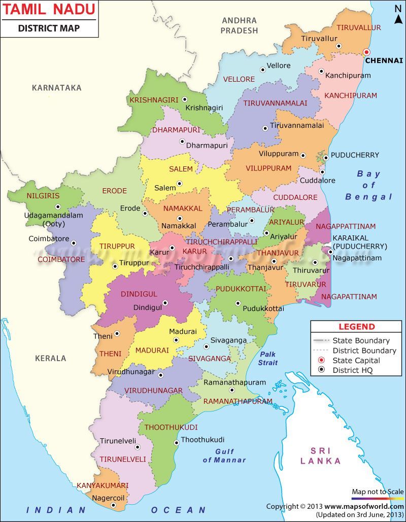 Tamilnadu Map, Tamilnadu Districts. Map, Political map, India facts
