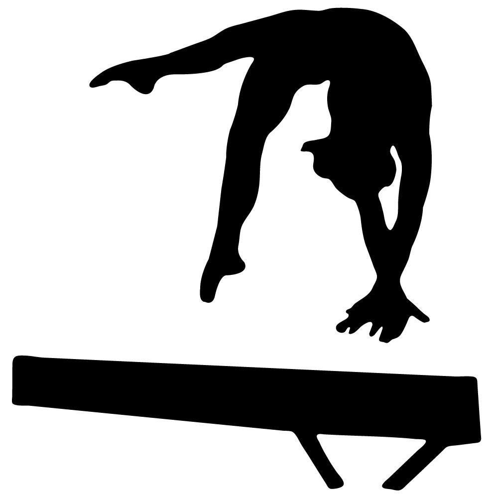 Black Balance Beam Hand Spring Gymnastics Silhouette Wall Decal inches x 48 inches and Stick Remo. Gymnastics wallpaper, Gymnastics tattoo, Gymnastics