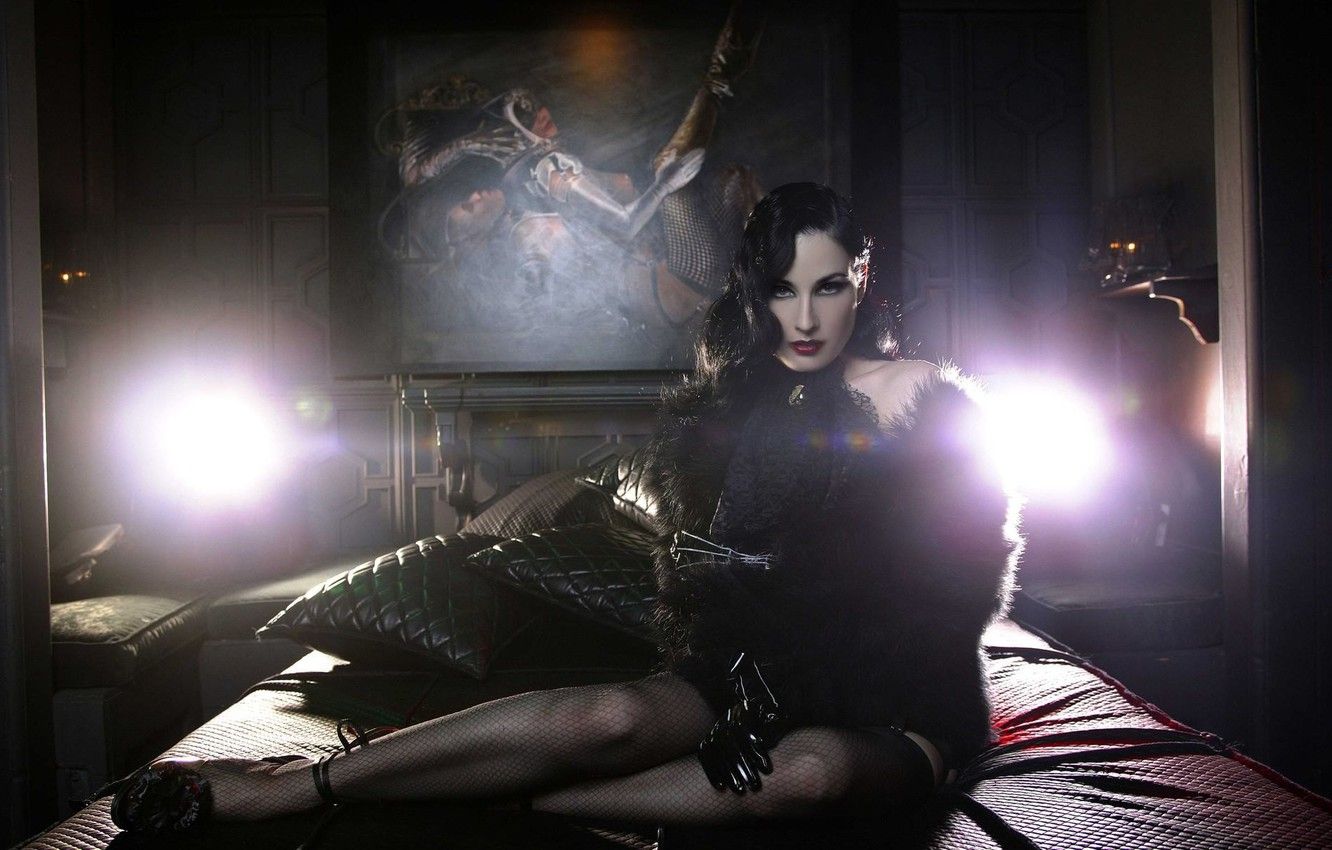 Wallpaper Girl, Dita von Teese, red lips image for desktop, section девушки