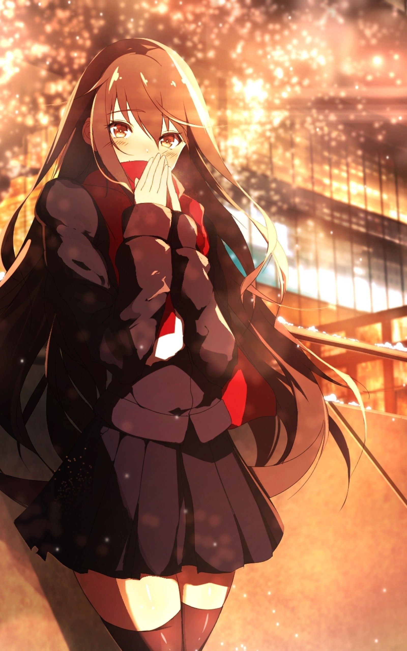 Download 1600x2560 Kagerou Project, Ayano Tateyama, Red Scarf, Snow Wallpaper for Google Nexus 10