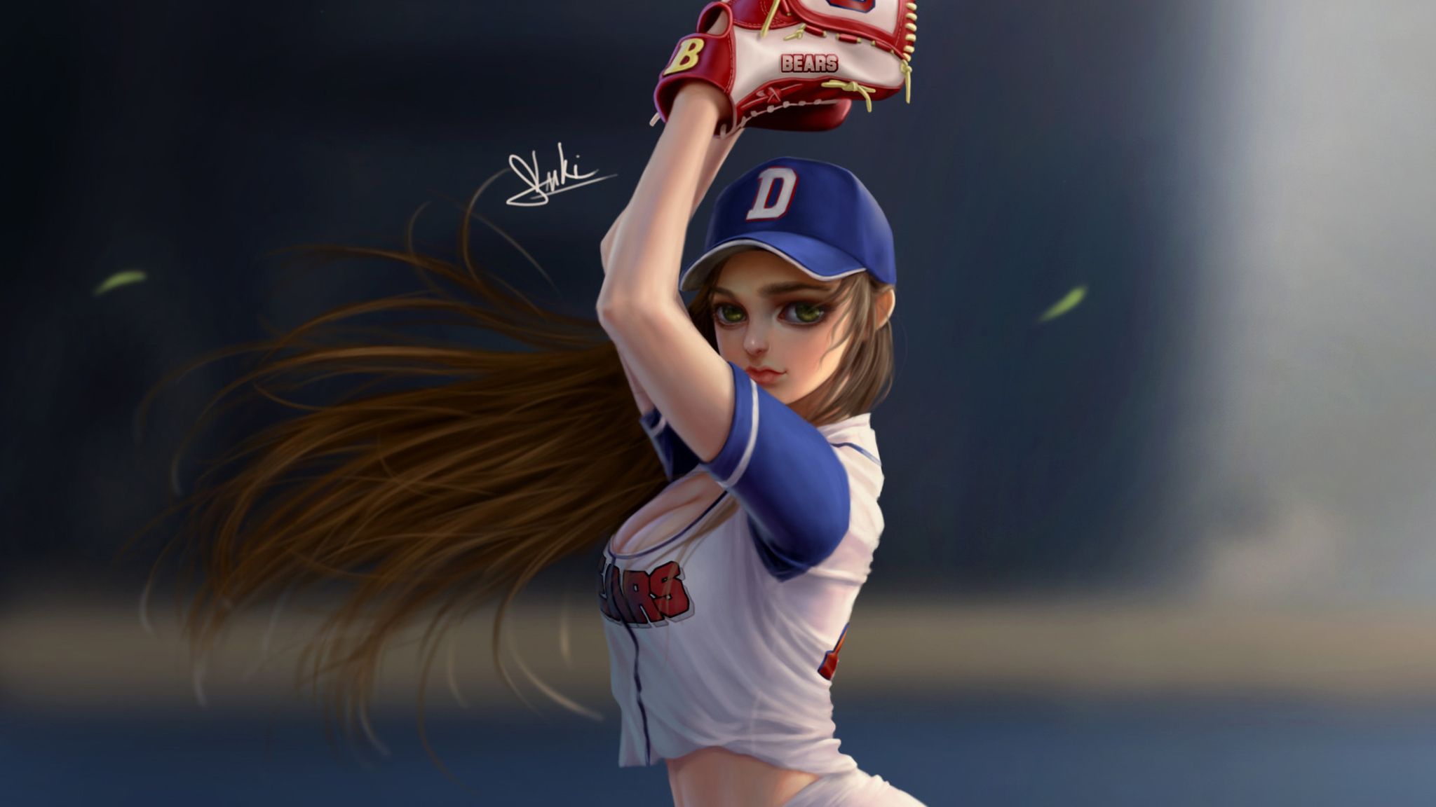 Baseball Girl 2048x1152 Resolution HD 4k Wallpaper, Image, Background, Photo and Picture