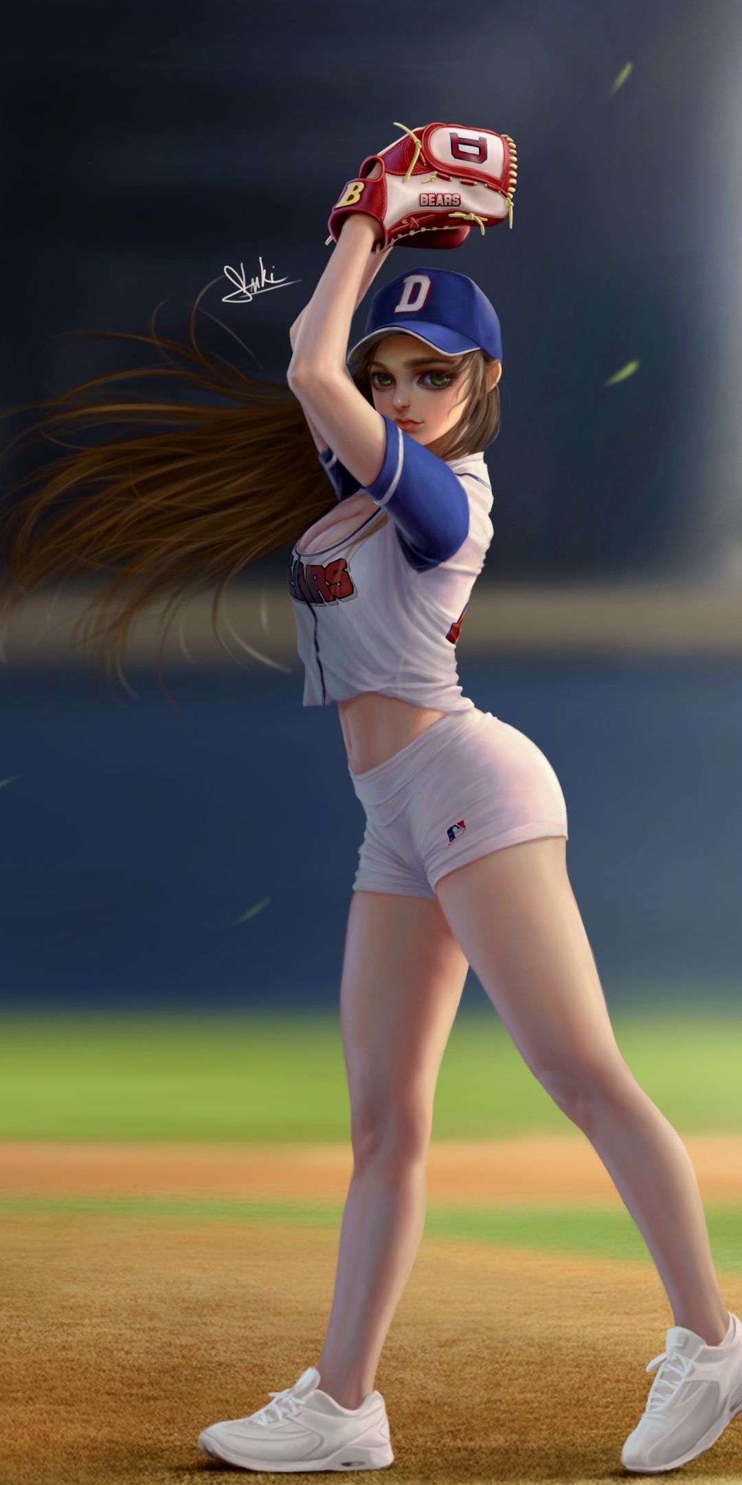 Baseball Girl One Plus 5T, Honor 7x, Honor view Lg Q6 HD 4k Wallpaper, Image, Background, Photo and Picture