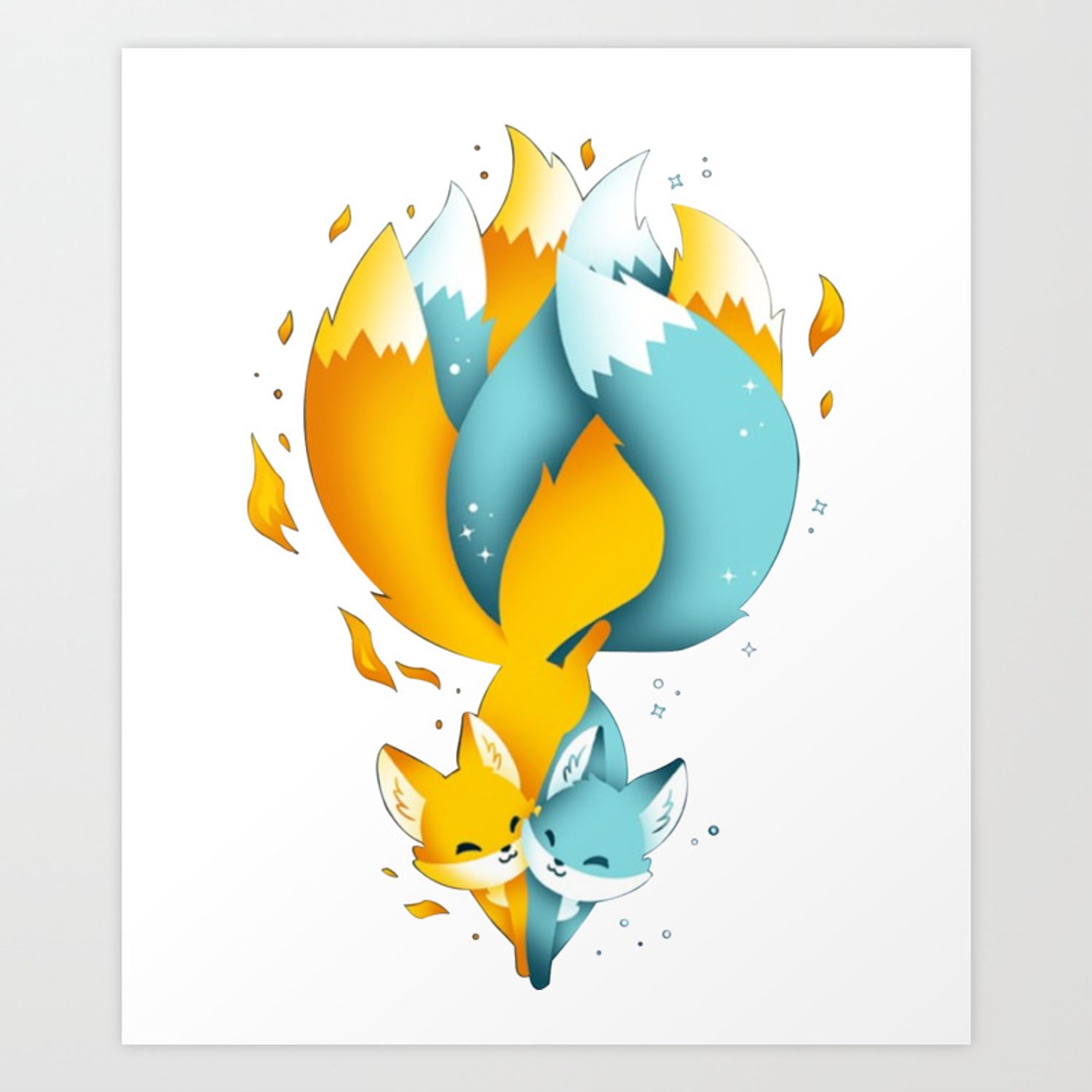 Kitsune Fox Yokai Art Print