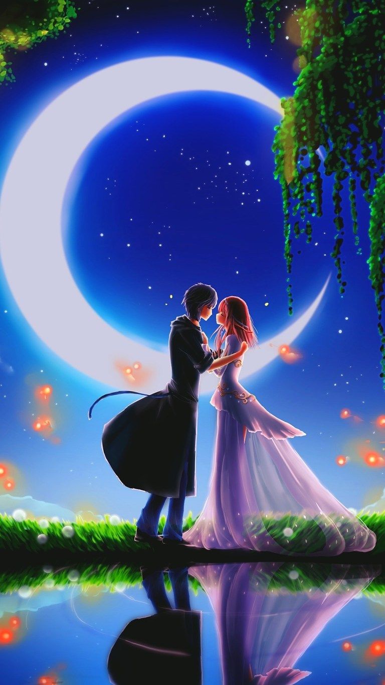 Love Romantic Anime Couple iPhone Ultra HD 4K Wallpaper