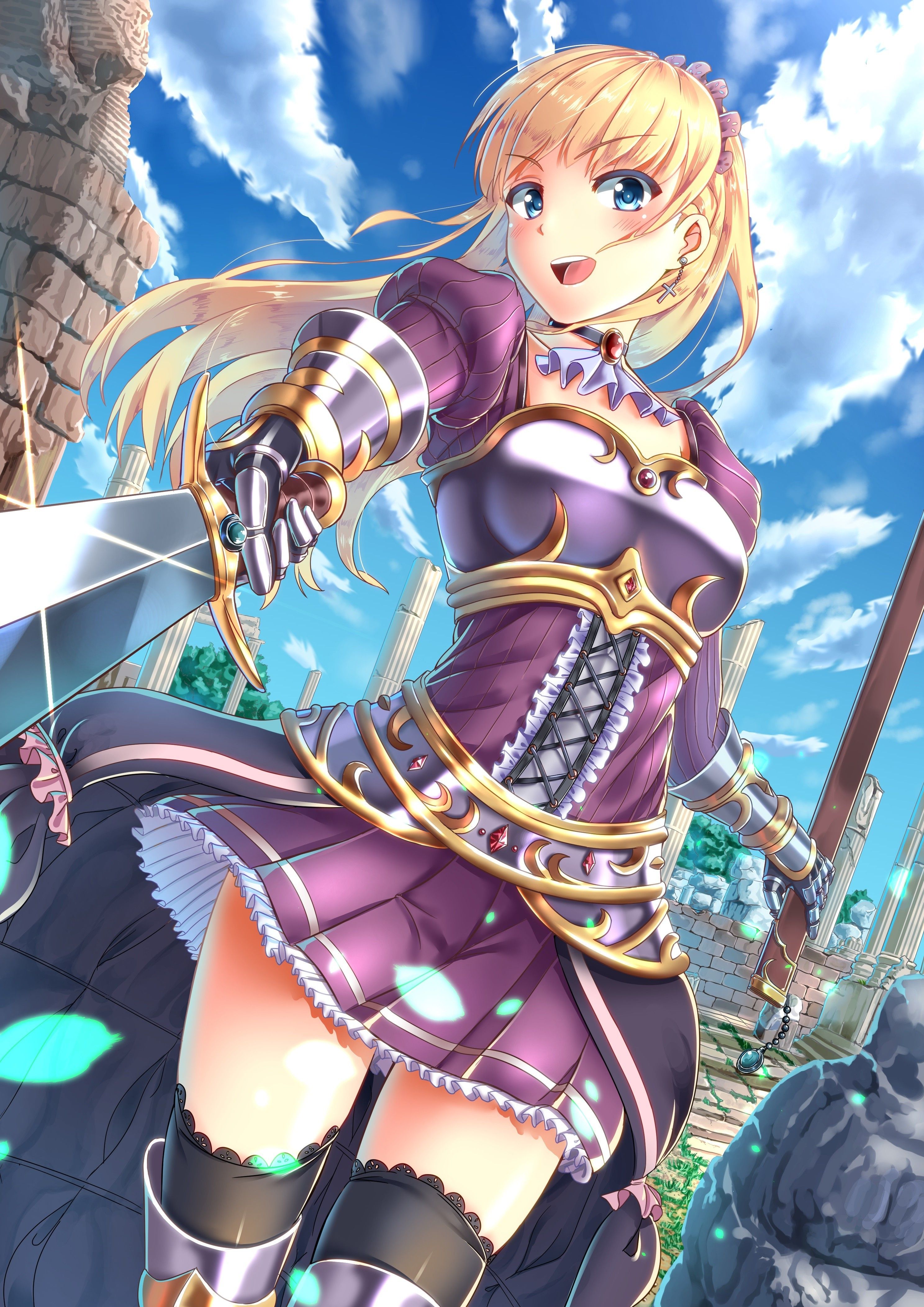 original Characters, Anime, Anime Girls, Sword, Armor Wallpaper HD / Desktop and Mobile Background