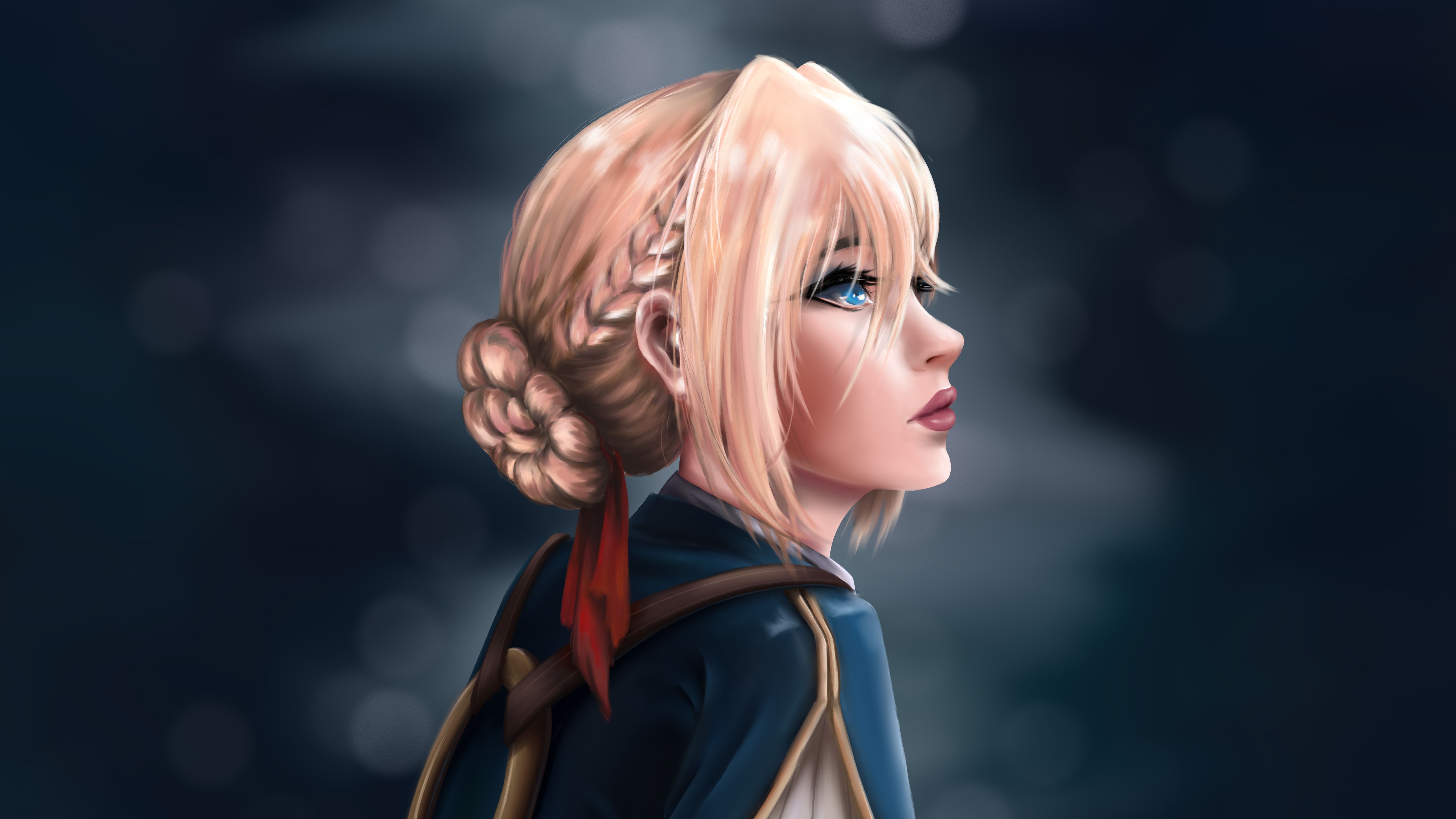 Violet Anime Girl 5k Chromebook Pixel HD 4k Wallpaper, Image, Background, Photo and Picture