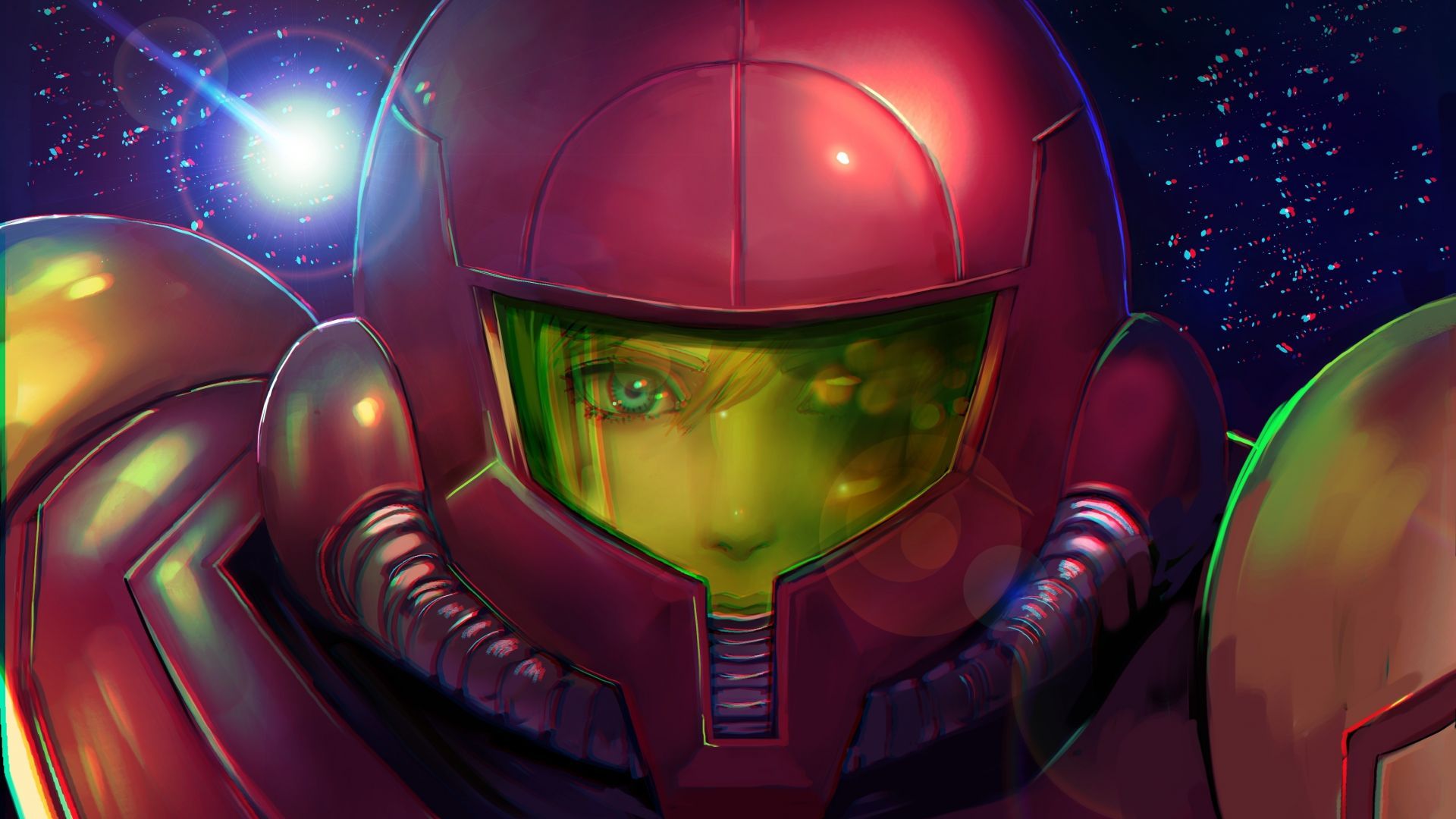 Desktop wallpaper anime girl, armor suit, metroid: samus returns, art, HD image, picture, background, e225ef