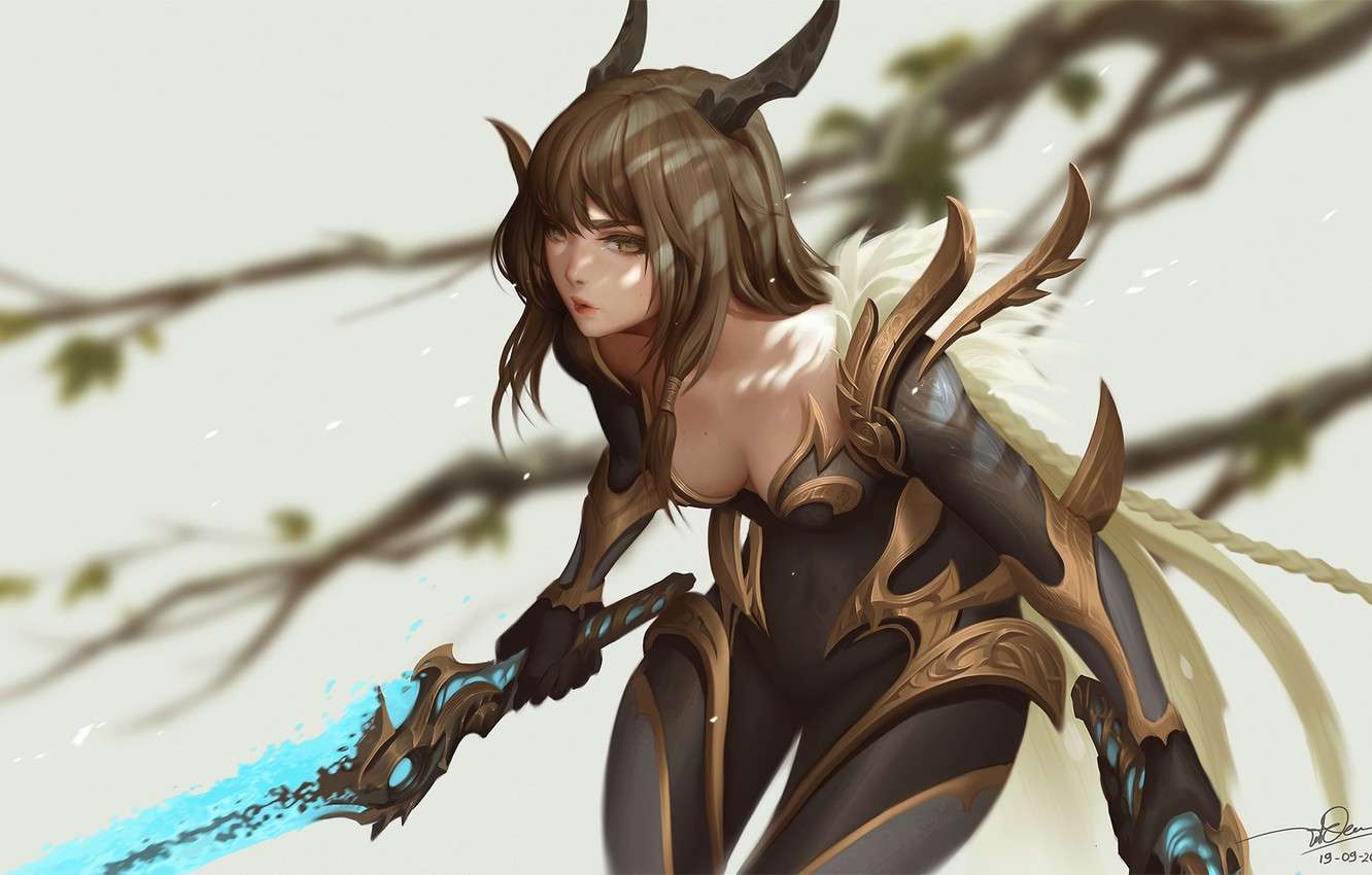 Beautiful Warrior Anime Girls Wallpaper