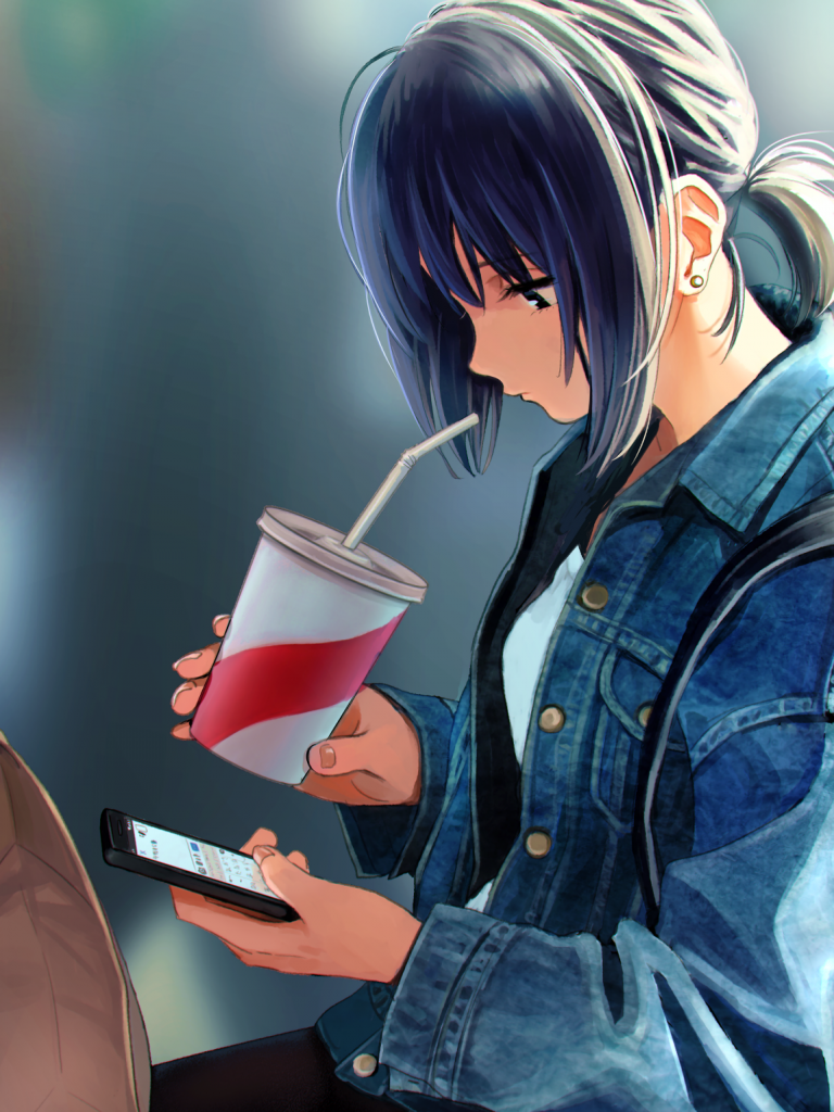 Girl Drinking Wallpaper