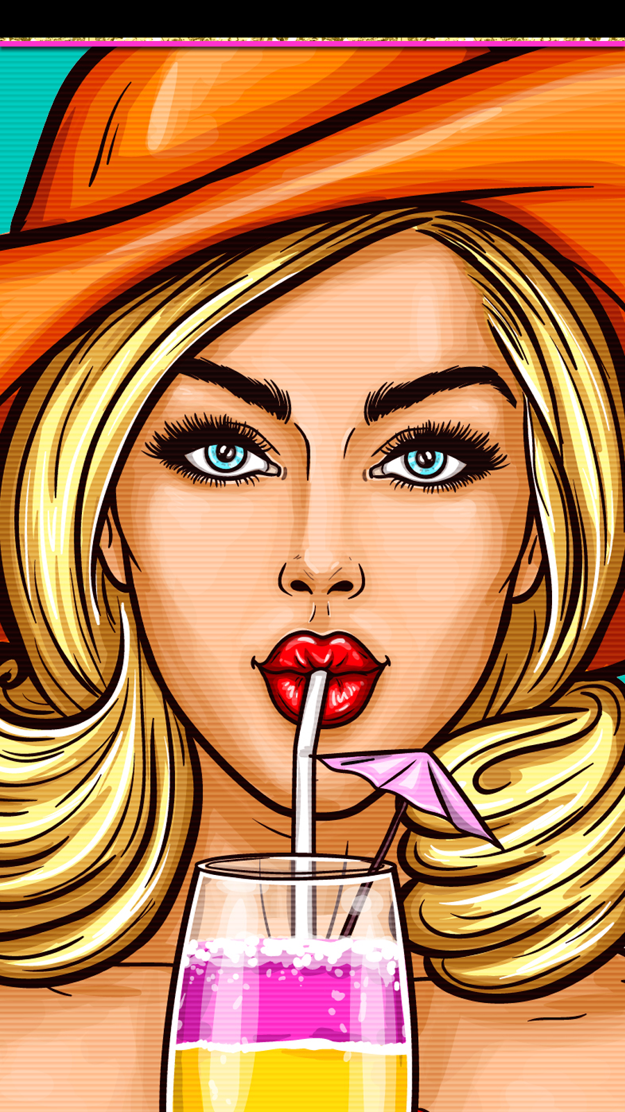 Aesthetic Pop Art Comic Girl Wallpaper