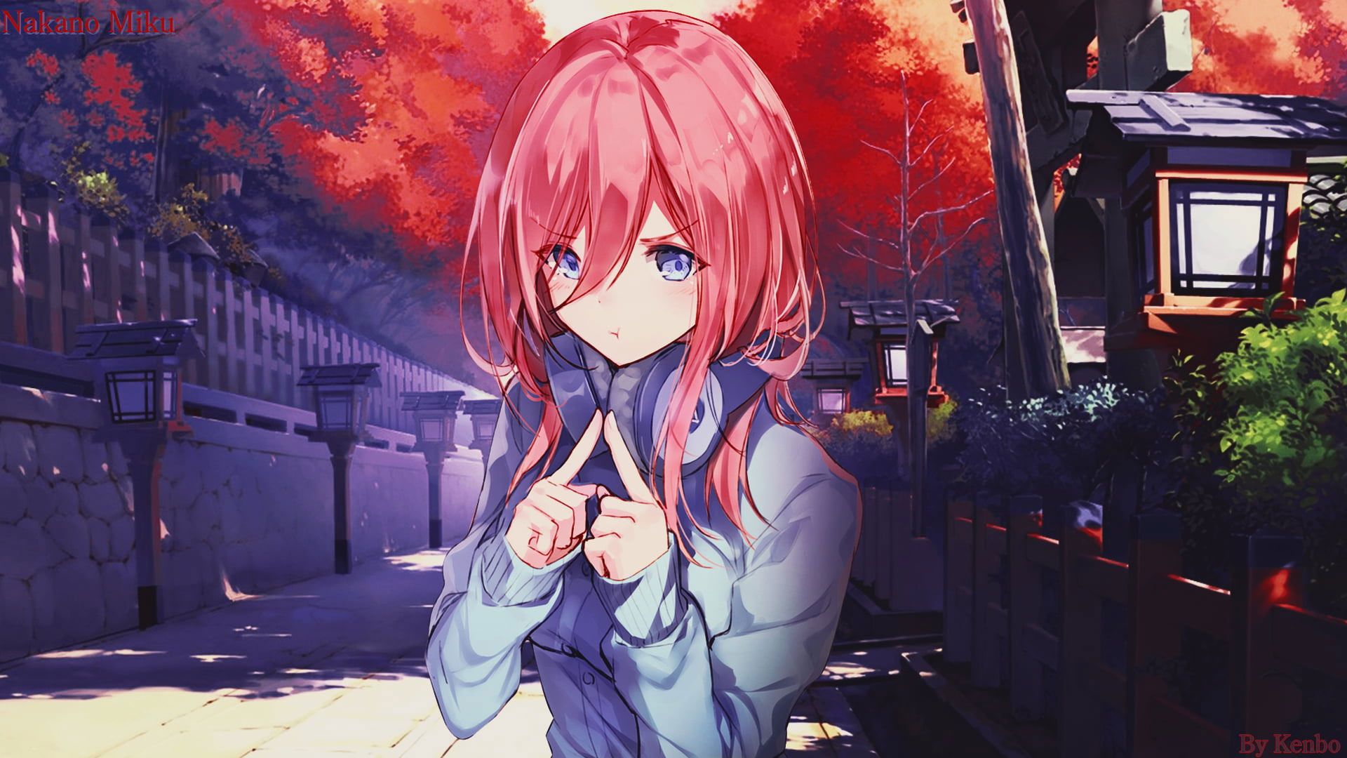 Nakano Miku wallpaper, anime, anime girls, headphones, long hair, minimalism • Wallpaper For You HD Wallpaper For Desktop & Mobile