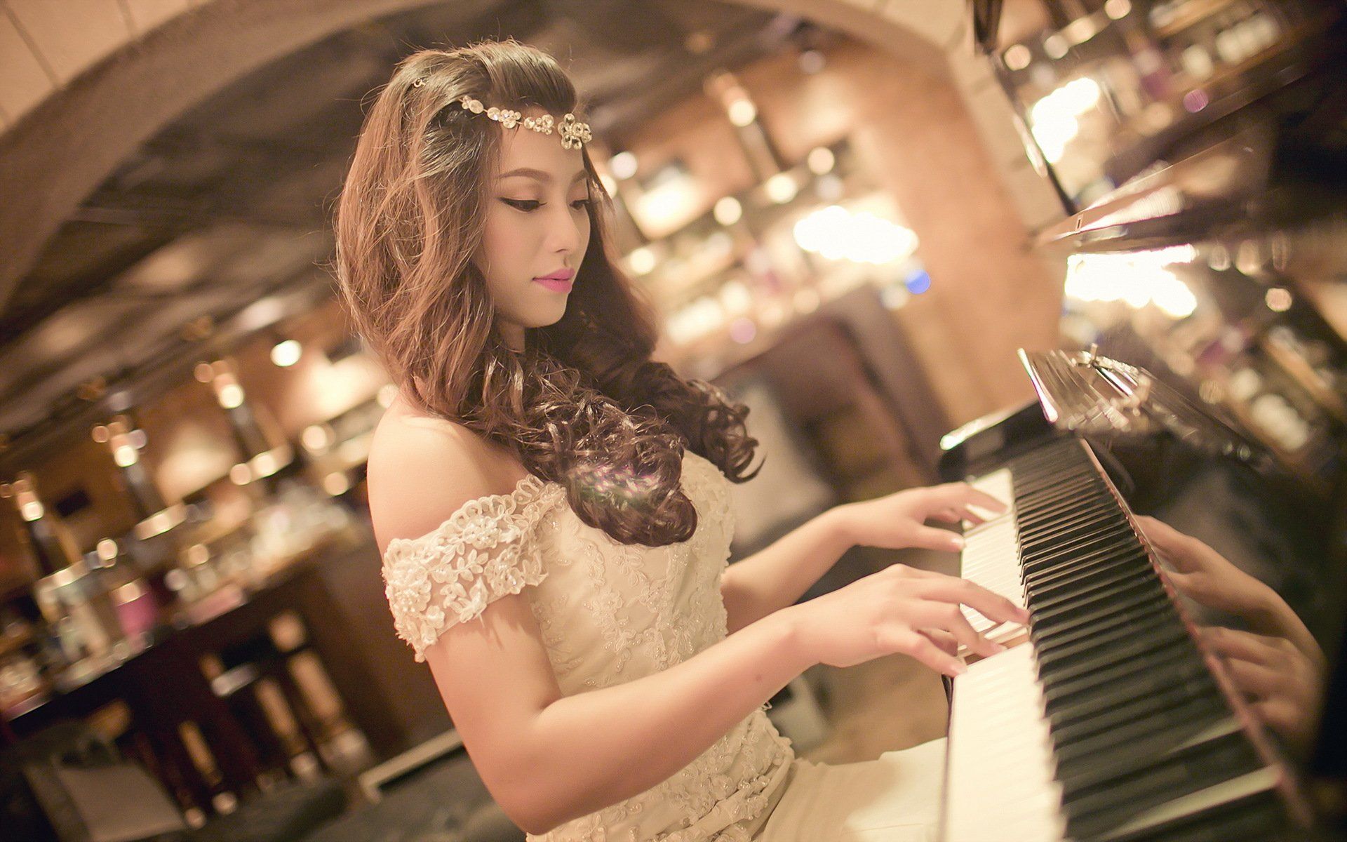 Wallpaper, 1920x1200 px, Asian, girl, music, piano 1920x1200