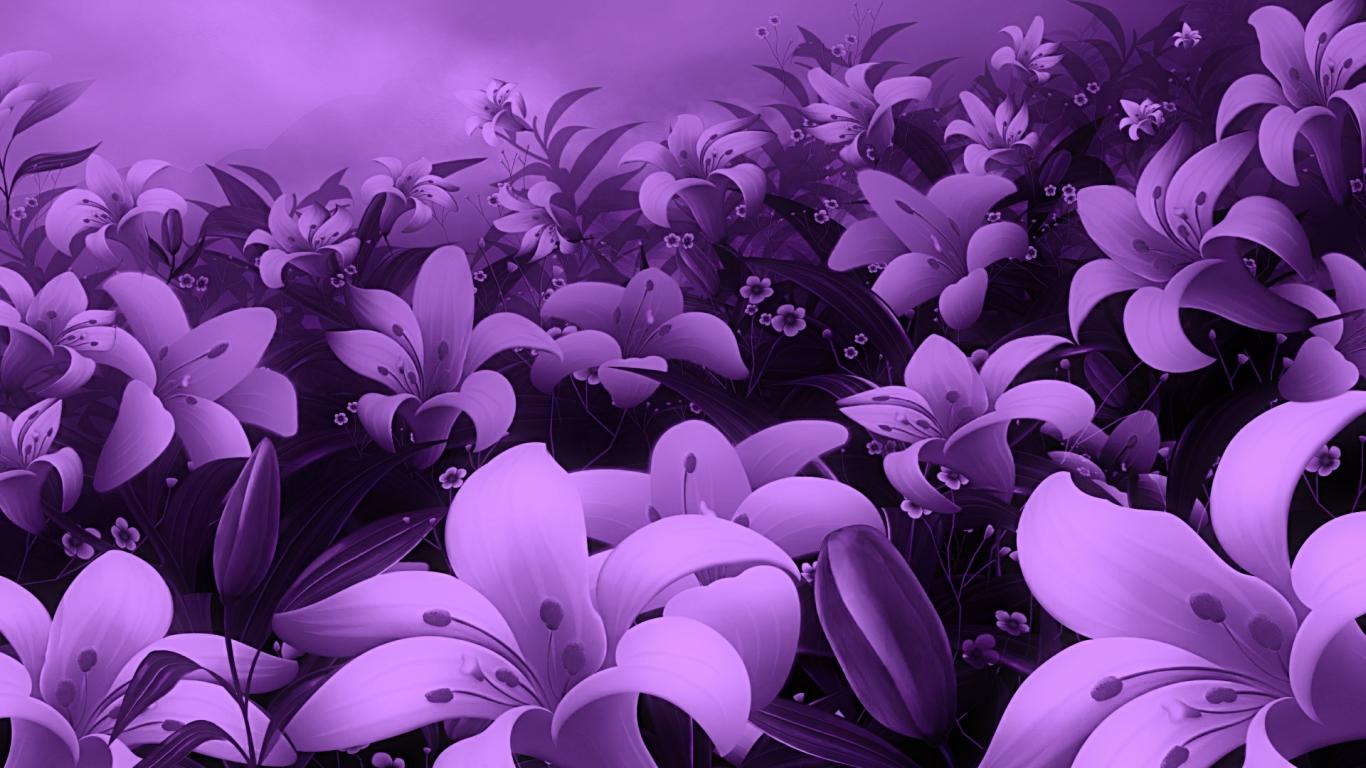 Purple Color Flowers Wallpaper HD