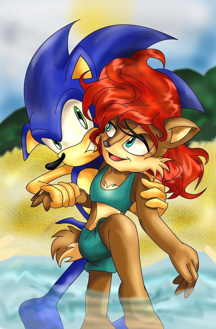 Request: Sonic And Sally The Beach By Moon Shyne. Sonic, Sonic Art, Archie Comics Characters