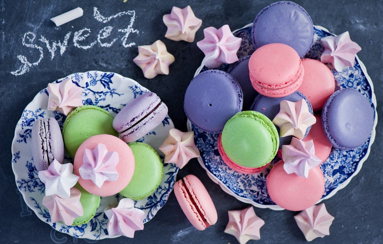Wallpaper cookies, sweets, colorful, dessert, Anna Verdina, meringue, meringue, macaron image for desktop, section еда