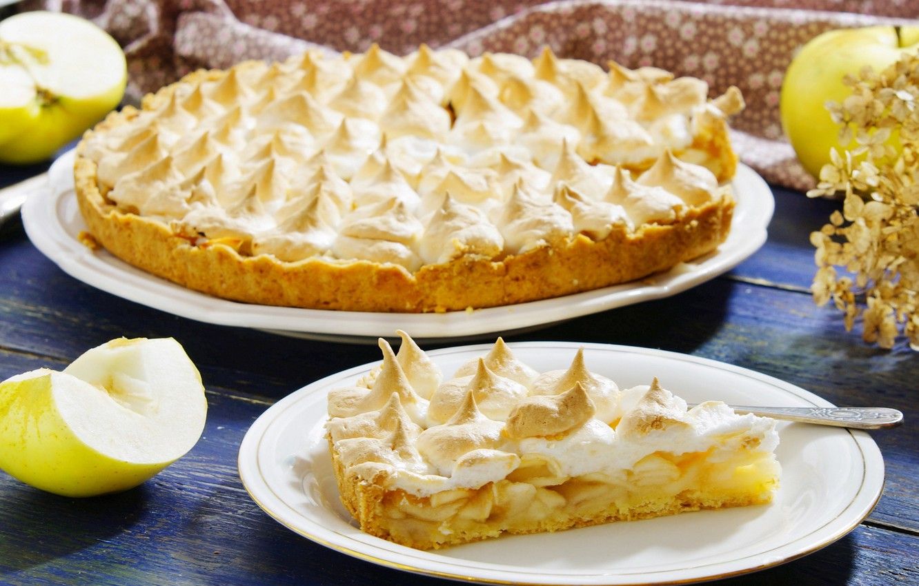 Wallpaper Apple, pie, cakes, meringue image for desktop, section еда