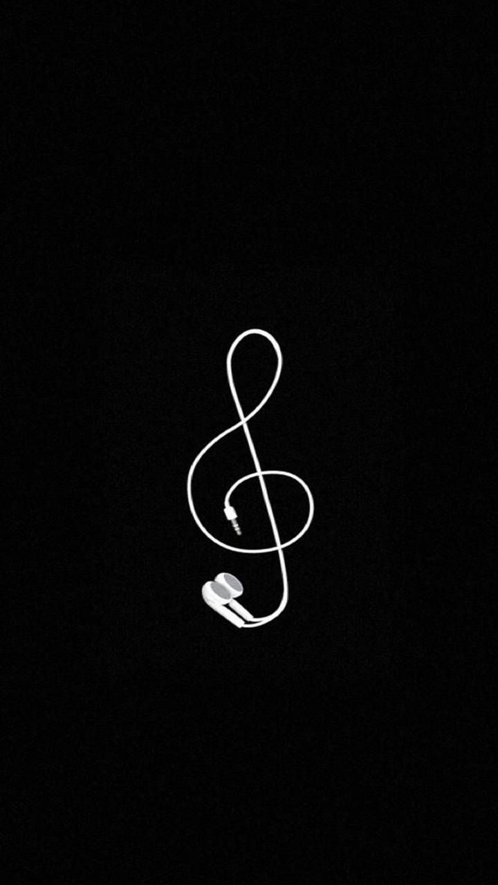 Music note earbuds wallpaper