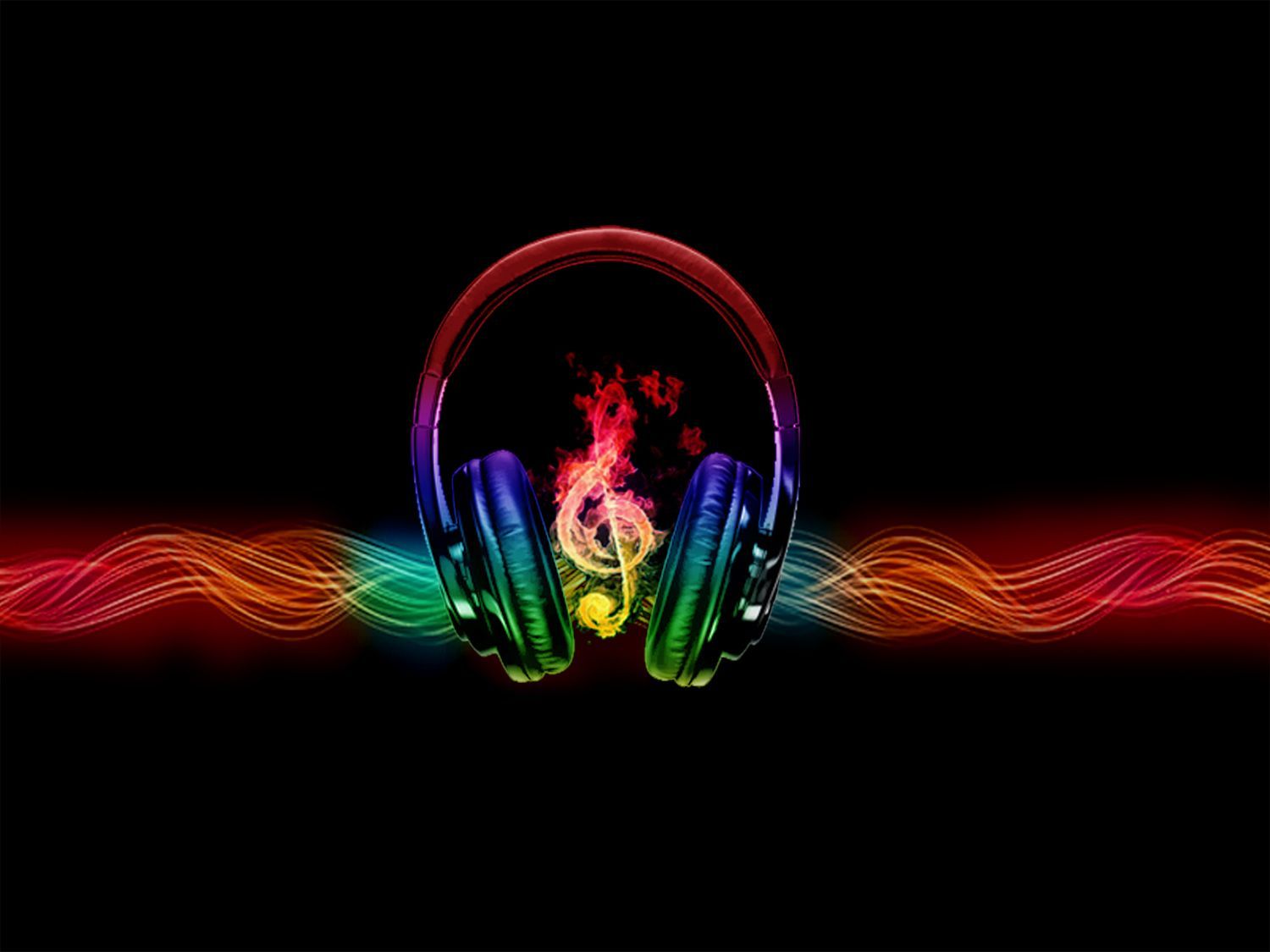 Abstract Music Headphones Wallpaper